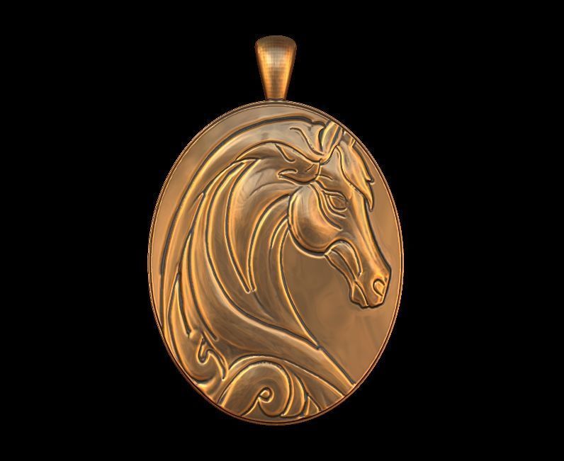 Horse Pendant 3D print model_1