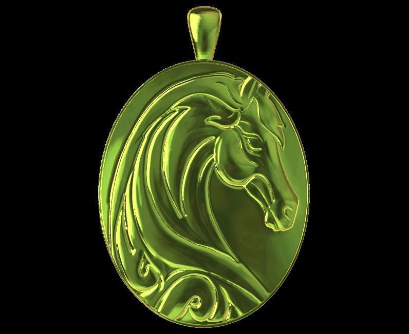 Horse Pendant 3D print model_17