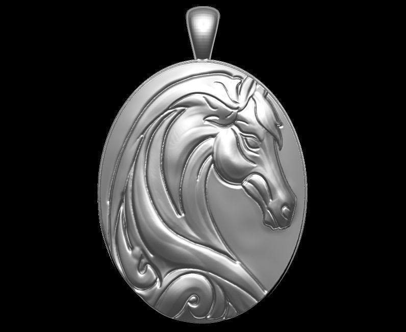 Horse Pendant 3D print model_11