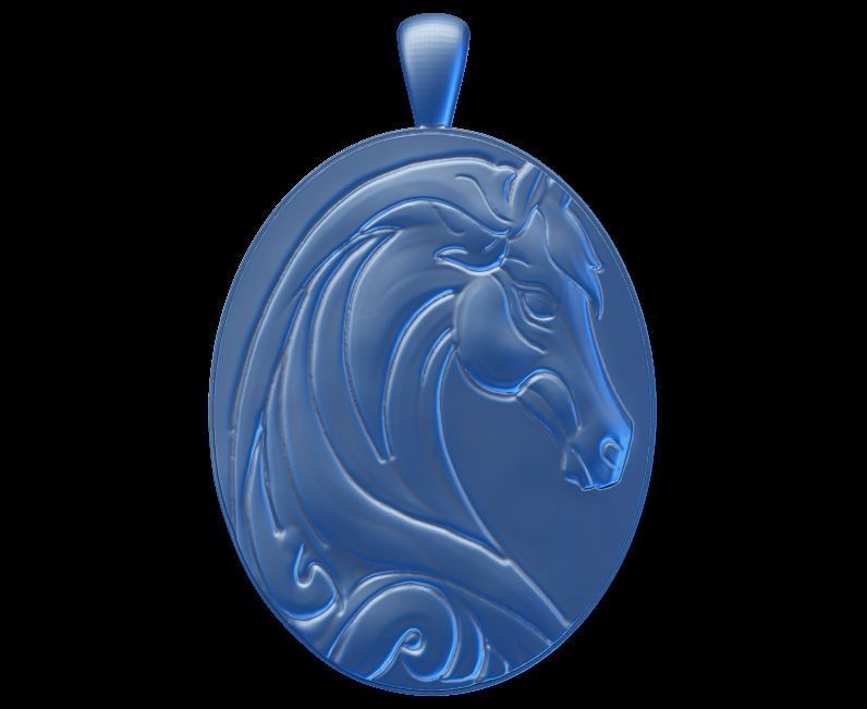 Horse Pendant 3D print model_4