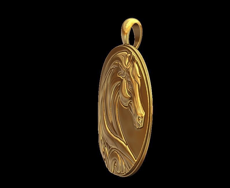 Horse Pendant 3D print model_5