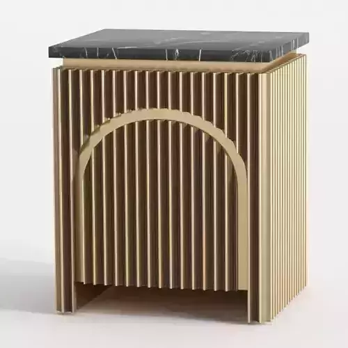 golden flutted side table 