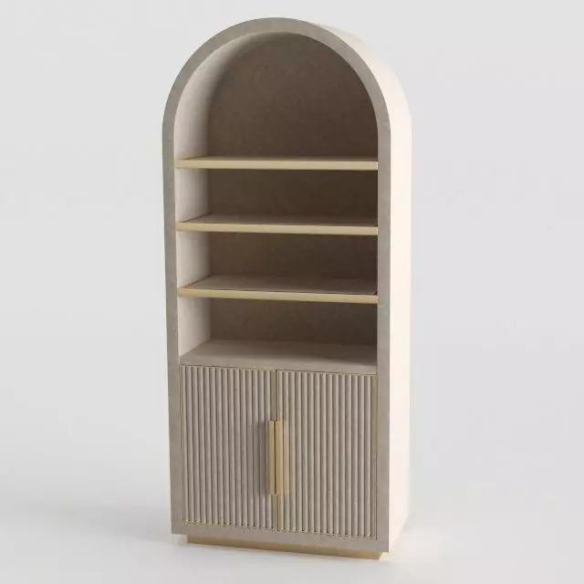 flutted cabinet curved with shelf 3D model_0