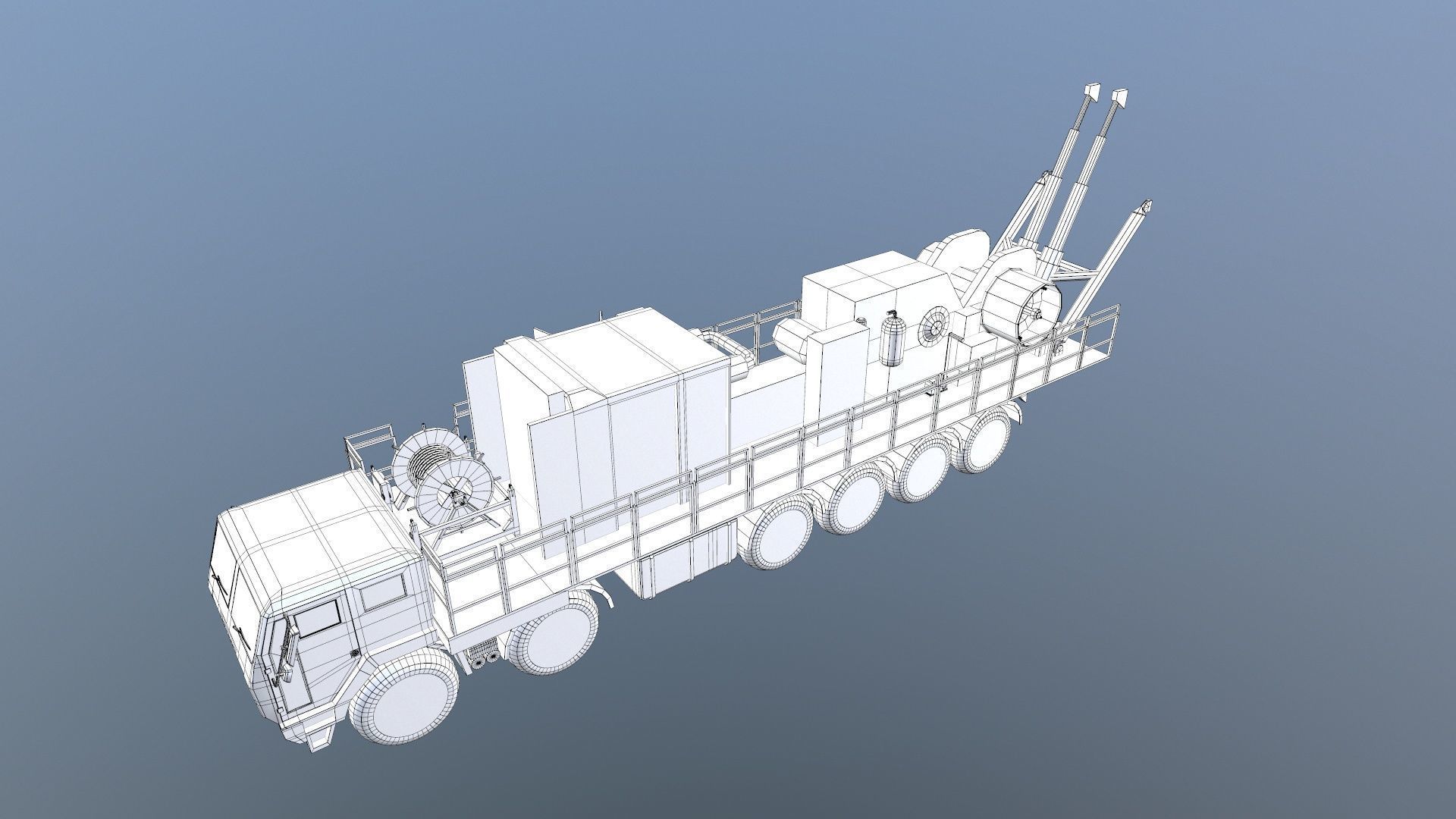 Velocity Ascendant Heavy Duty Black Fire Truck Low-poly 3D model_17