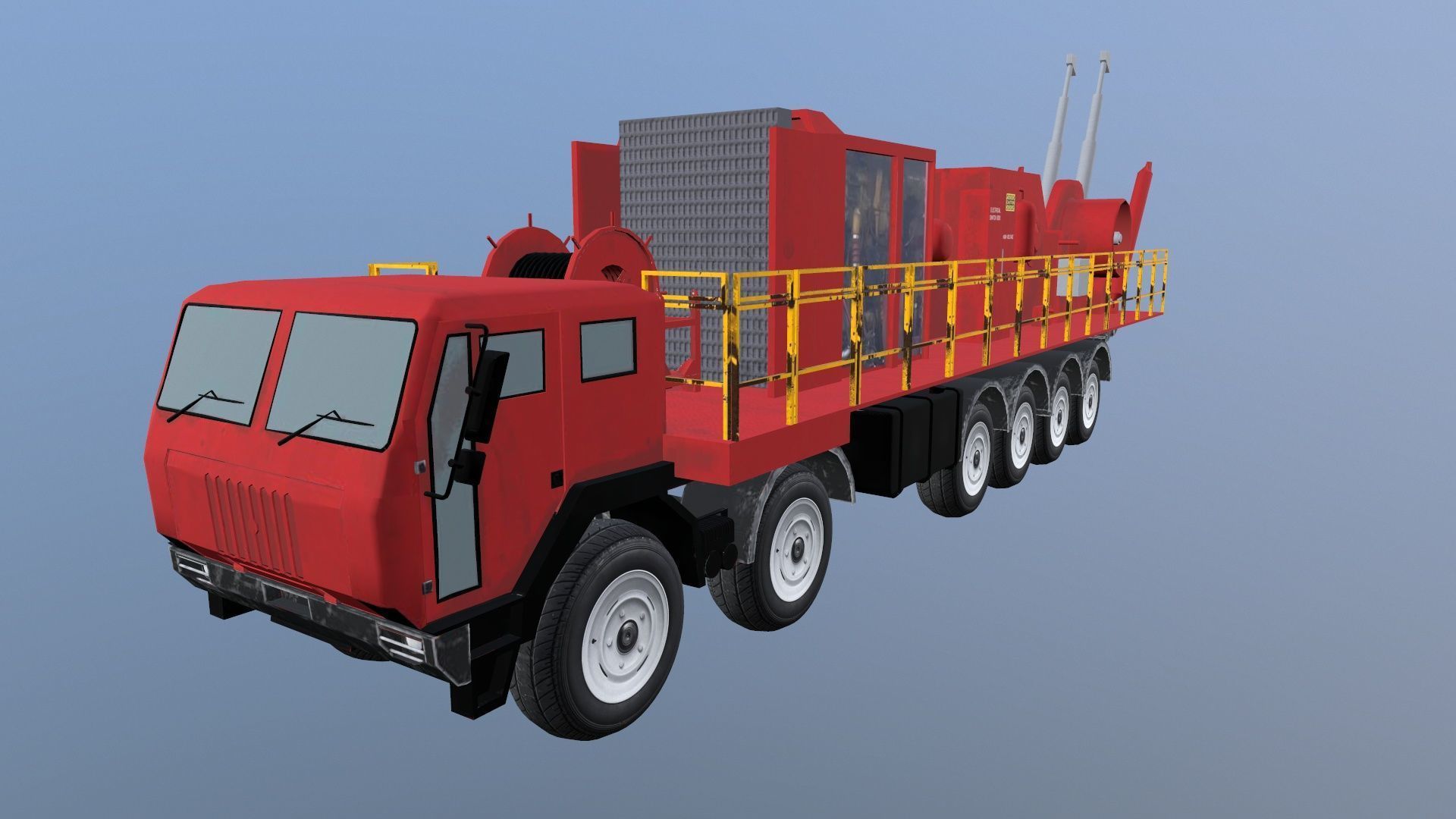 Velocity Ascendant Heavy Duty Black Fire Truck Low-poly 3D model_3