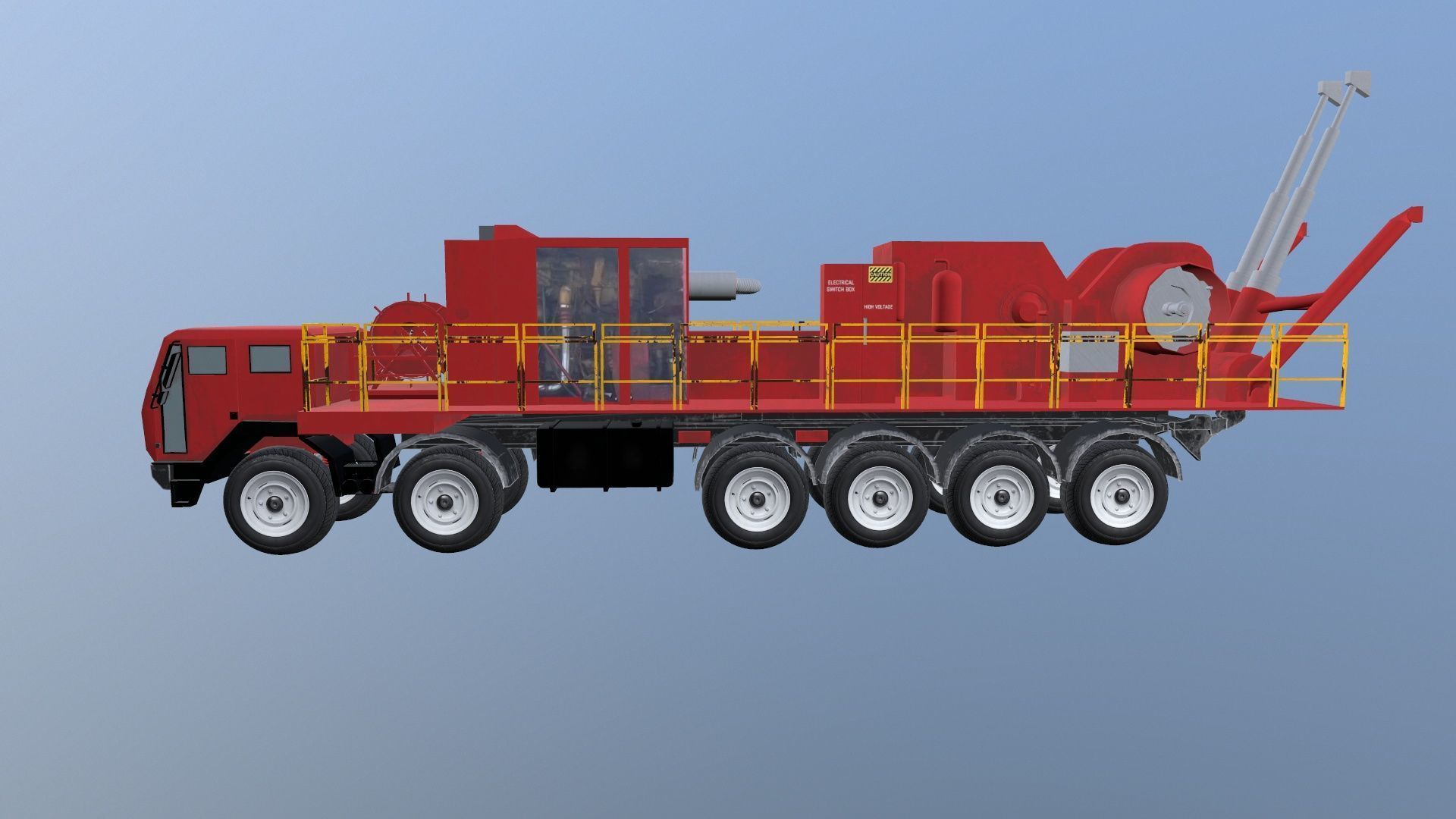 Velocity Ascendant Heavy Duty Black Fire Truck Low-poly 3D model_4