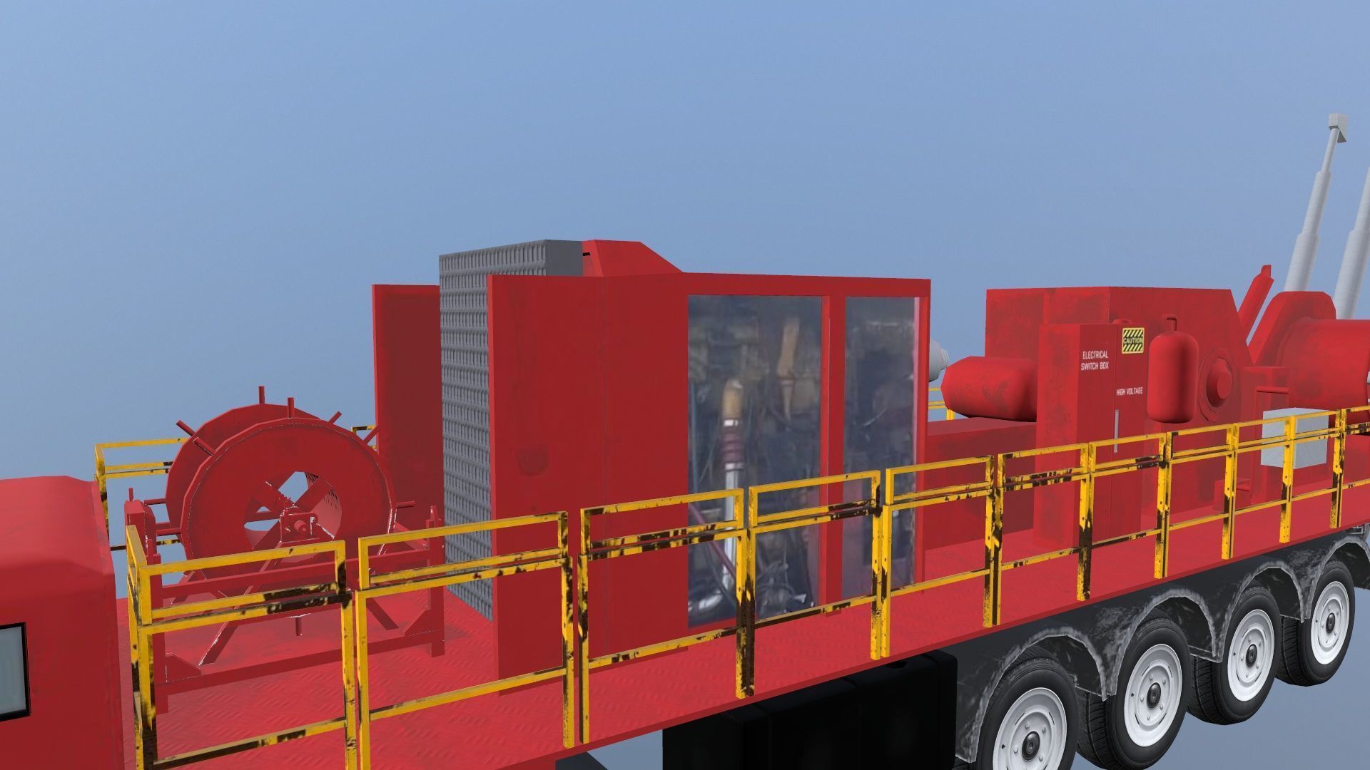 Velocity Ascendant Heavy Duty Black Fire Truck Low-poly 3D model_8