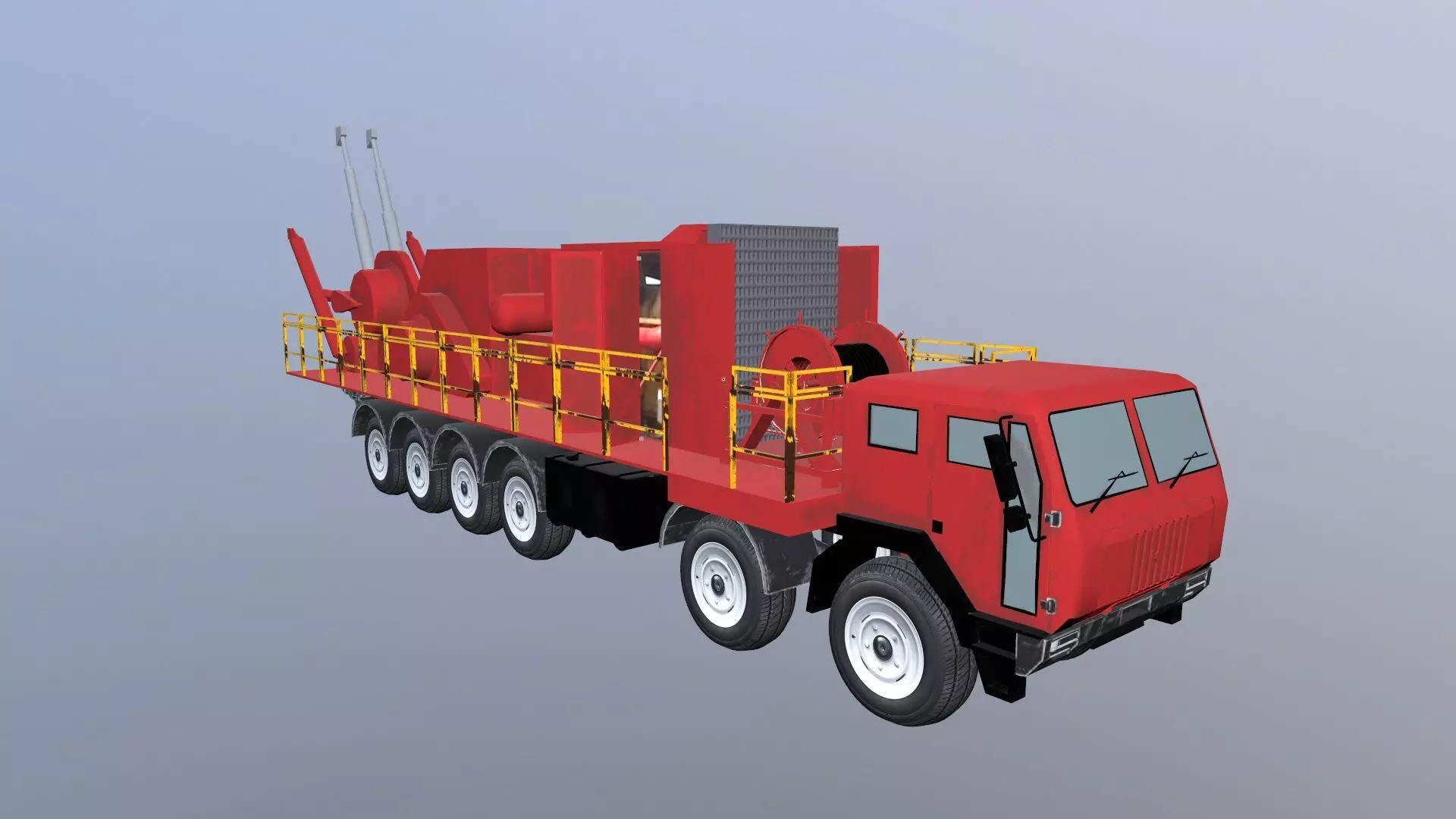 Velocity Ascendant Heavy Duty Black Fire Truck Low-poly 3D model_0