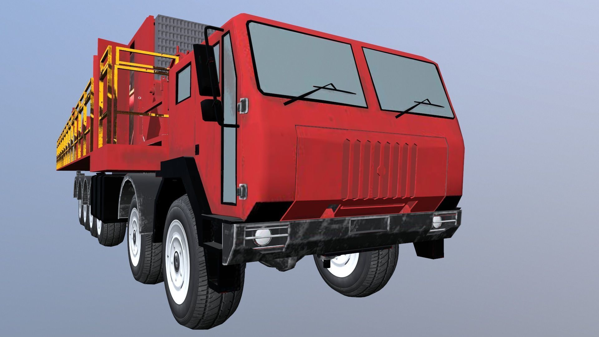 Velocity Ascendant Heavy Duty Black Fire Truck Low-poly 3D model_10