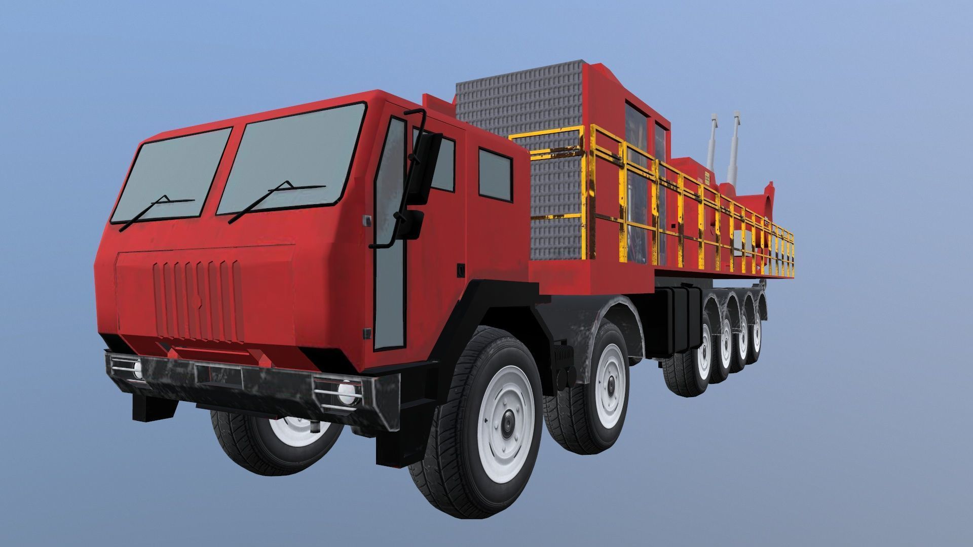 Velocity Ascendant Heavy Duty Black Fire Truck Low-poly 3D model_11