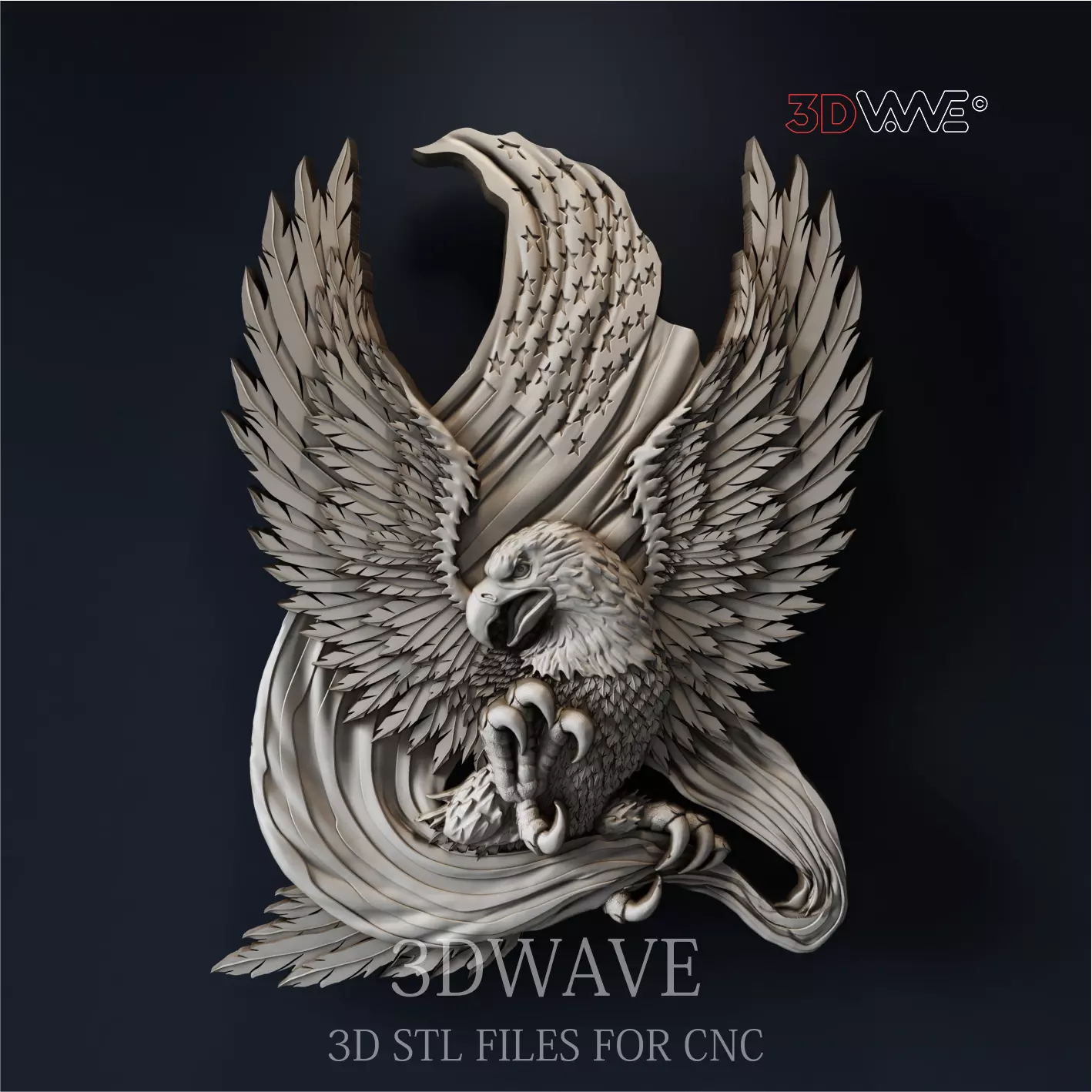 American eagle 3d stl file for CNC 3D model