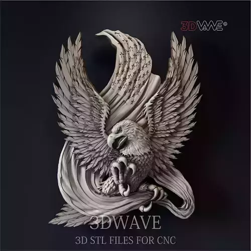 American eagle 3d stl file for CNC