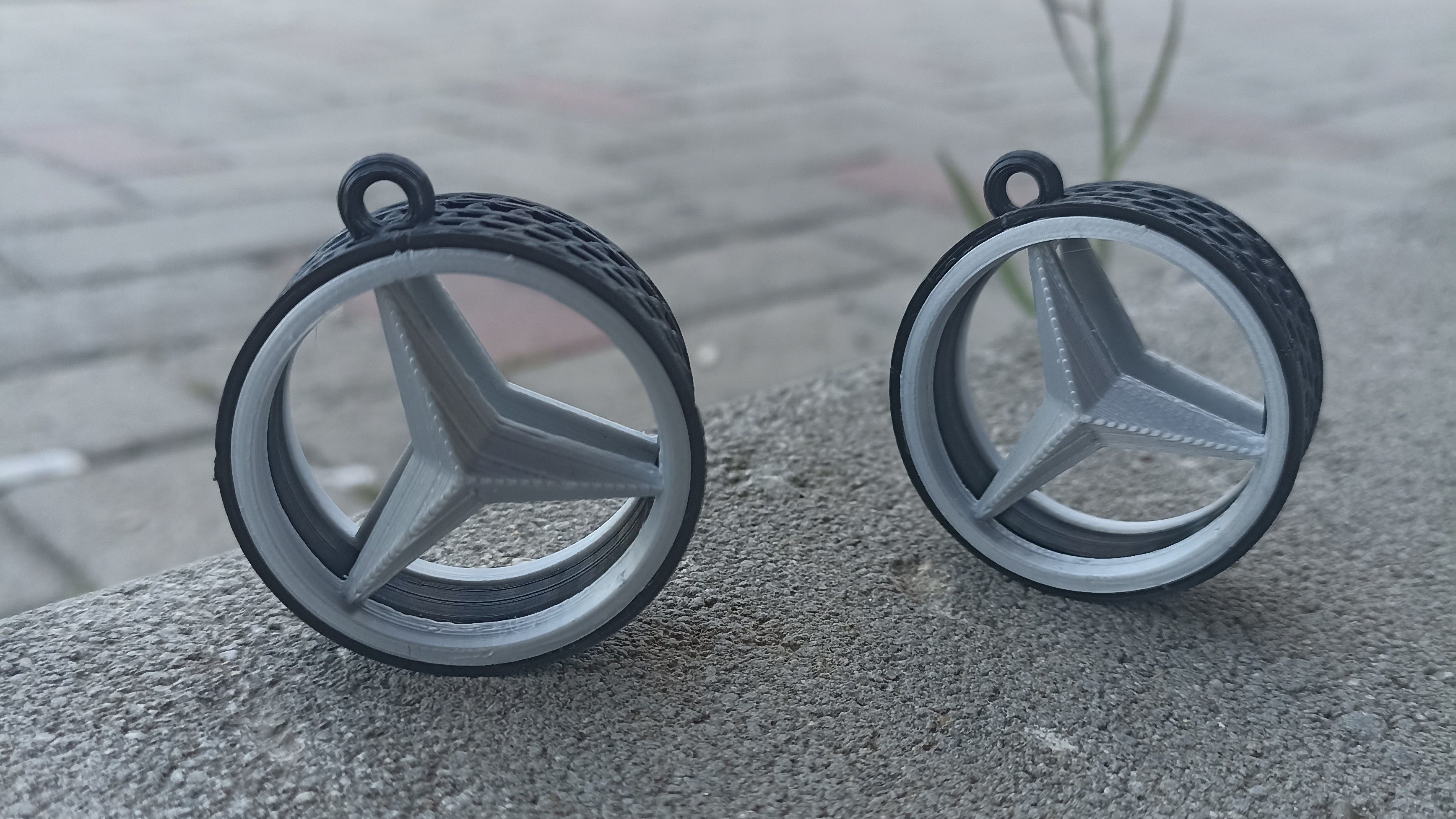 Mercedes Wheel Keychain 3D print model_1