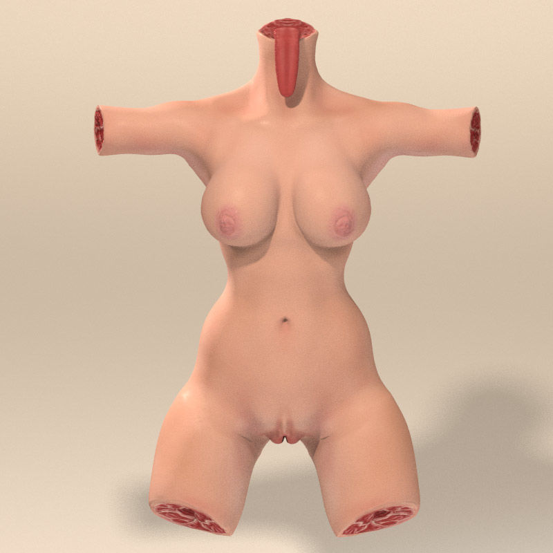 Female Torso with Tongue for Poser or Daz 3D model_10