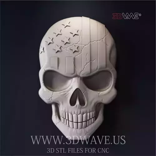 AMERICAN SKULL 3d stl files for CNC