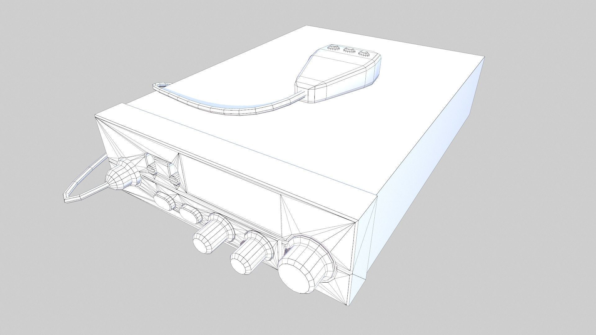 Radio Low-poly 3D model_7