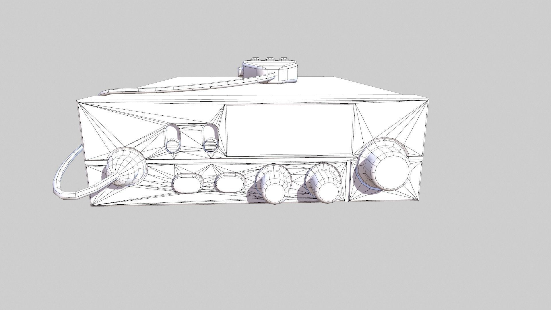 Radio Low-poly 3D model_6