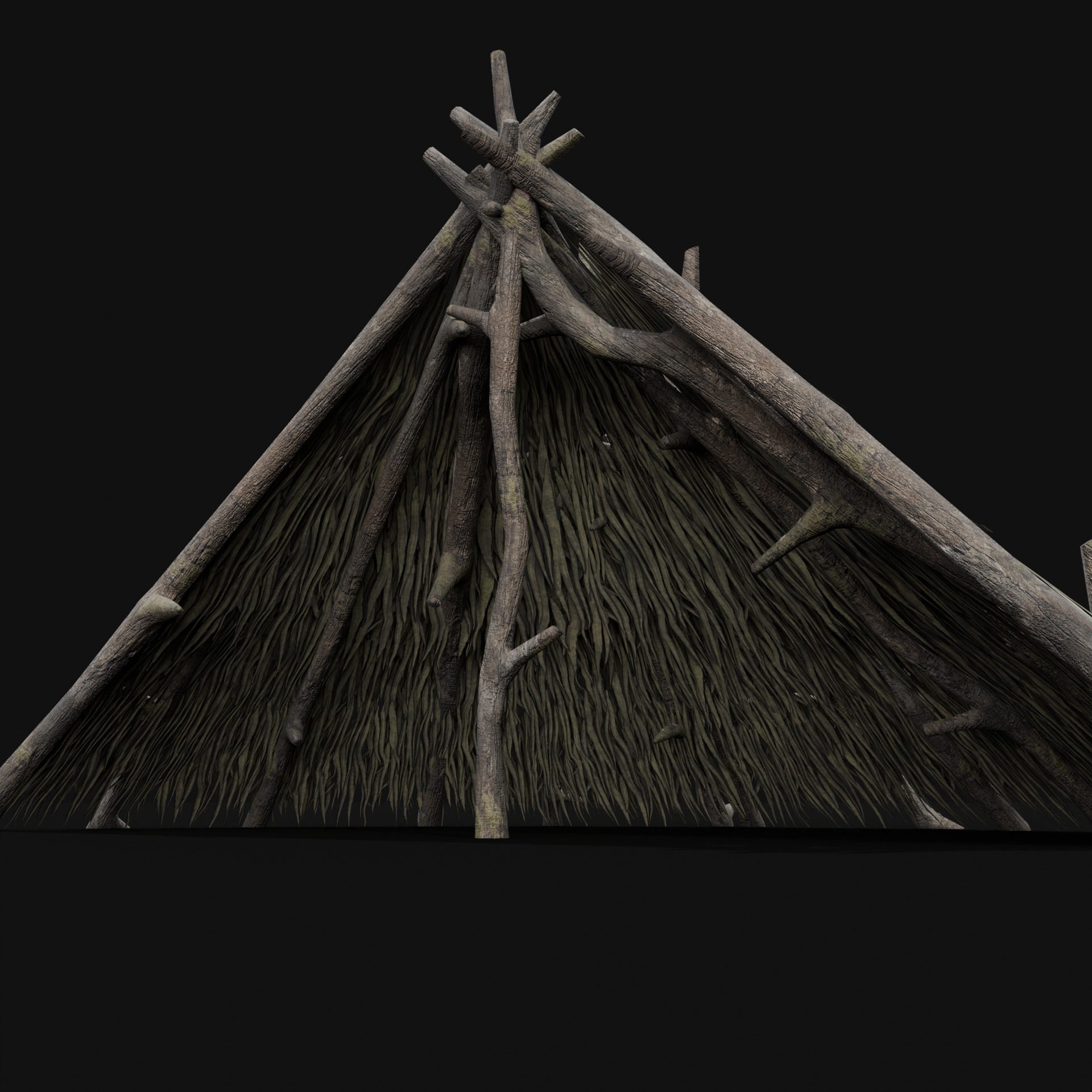 PRIMITIVE SHELTER HUTS COTTAGE HOUSE NATIVE PRIMAL COLLECTION Low-poly 3D model_10