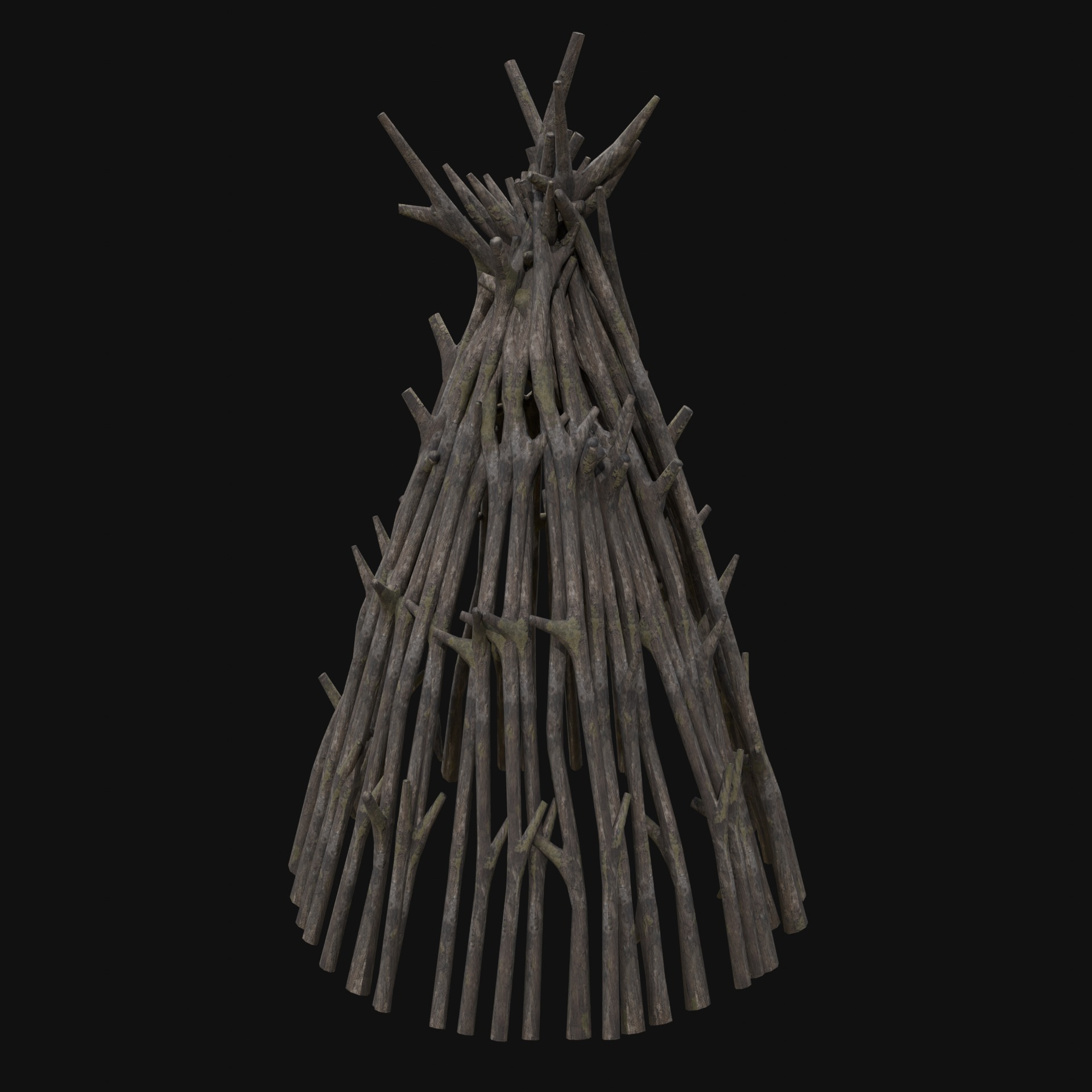 PRIMITIVE SHELTER HUTS COTTAGE HOUSE NATIVE PRIMAL COLLECTION Low-poly 3D model_23