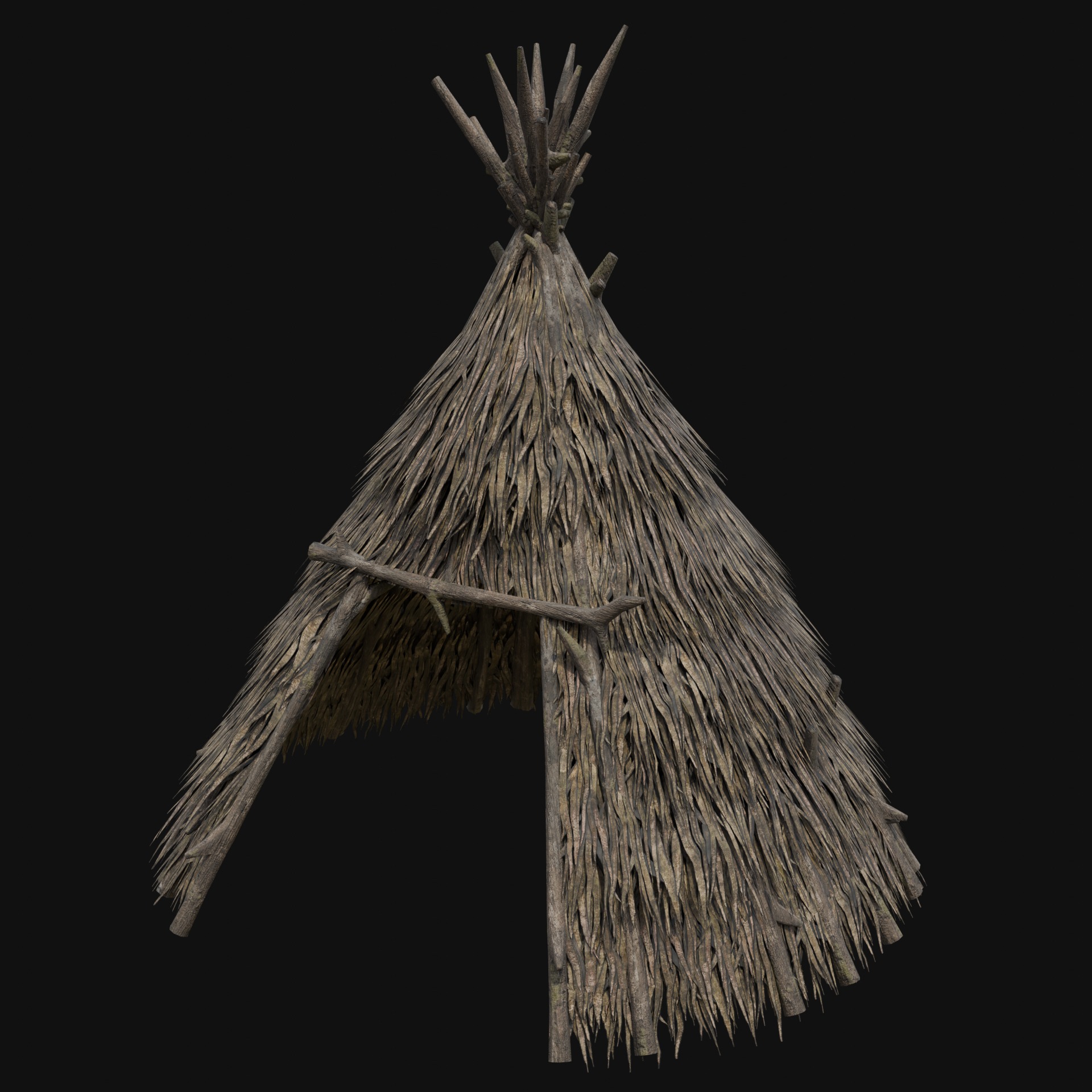 PRIMITIVE SHELTER HUTS COTTAGE HOUSE NATIVE PRIMAL COLLECTION Low-poly 3D model_3