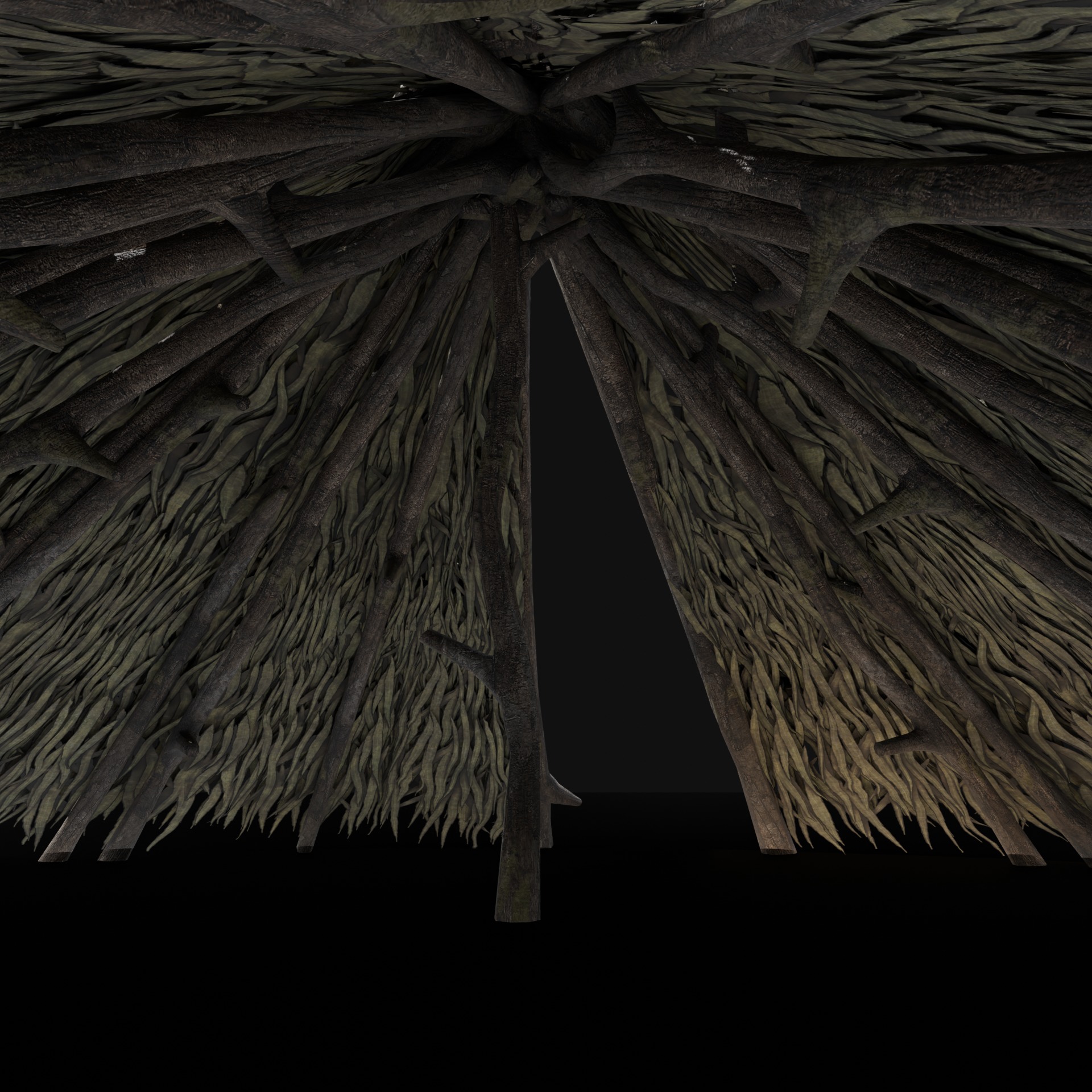 PRIMITIVE SHELTER HUTS COTTAGE HOUSE NATIVE PRIMAL COLLECTION Low-poly 3D model_17