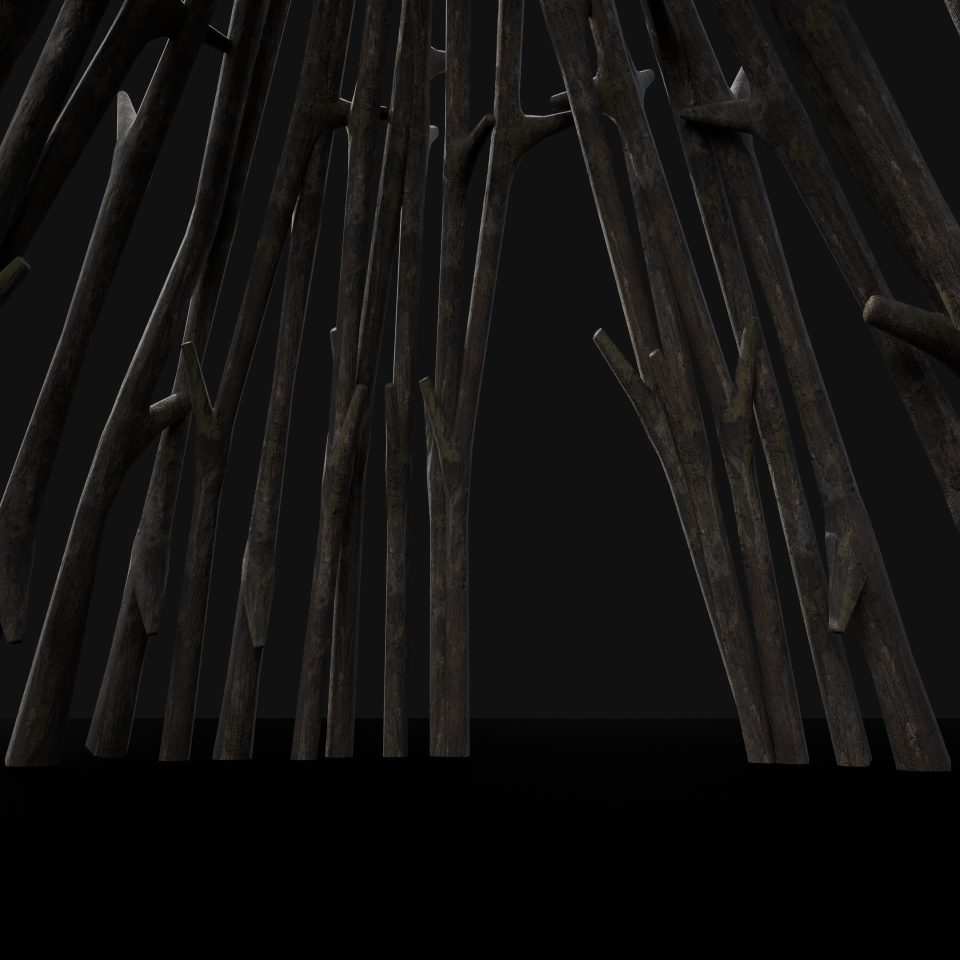 PRIMITIVE SHELTER HUTS COTTAGE HOUSE NATIVE PRIMAL COLLECTION Low-poly 3D model_13