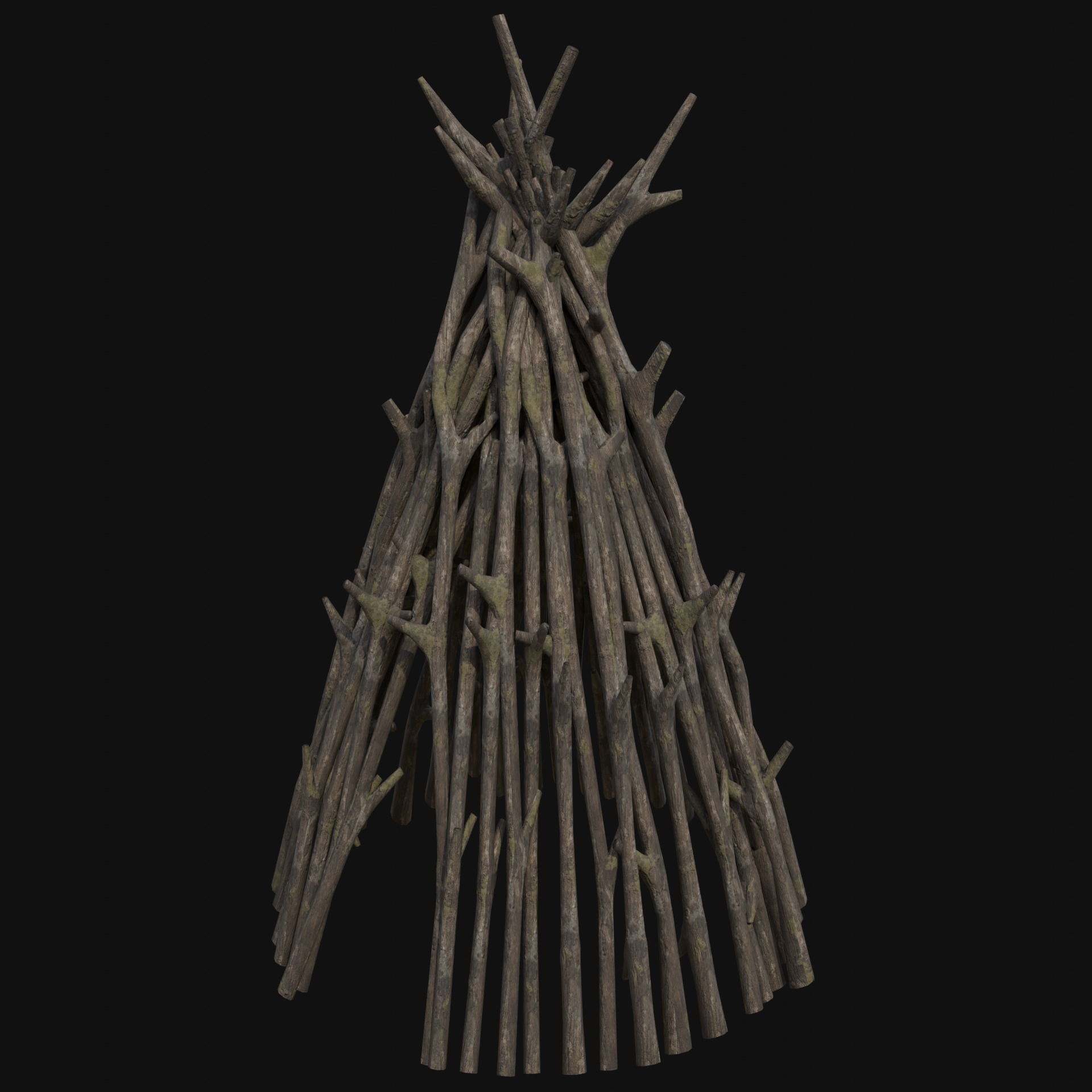 PRIMITIVE SHELTER HUTS COTTAGE HOUSE NATIVE PRIMAL COLLECTION Low-poly 3D model_4