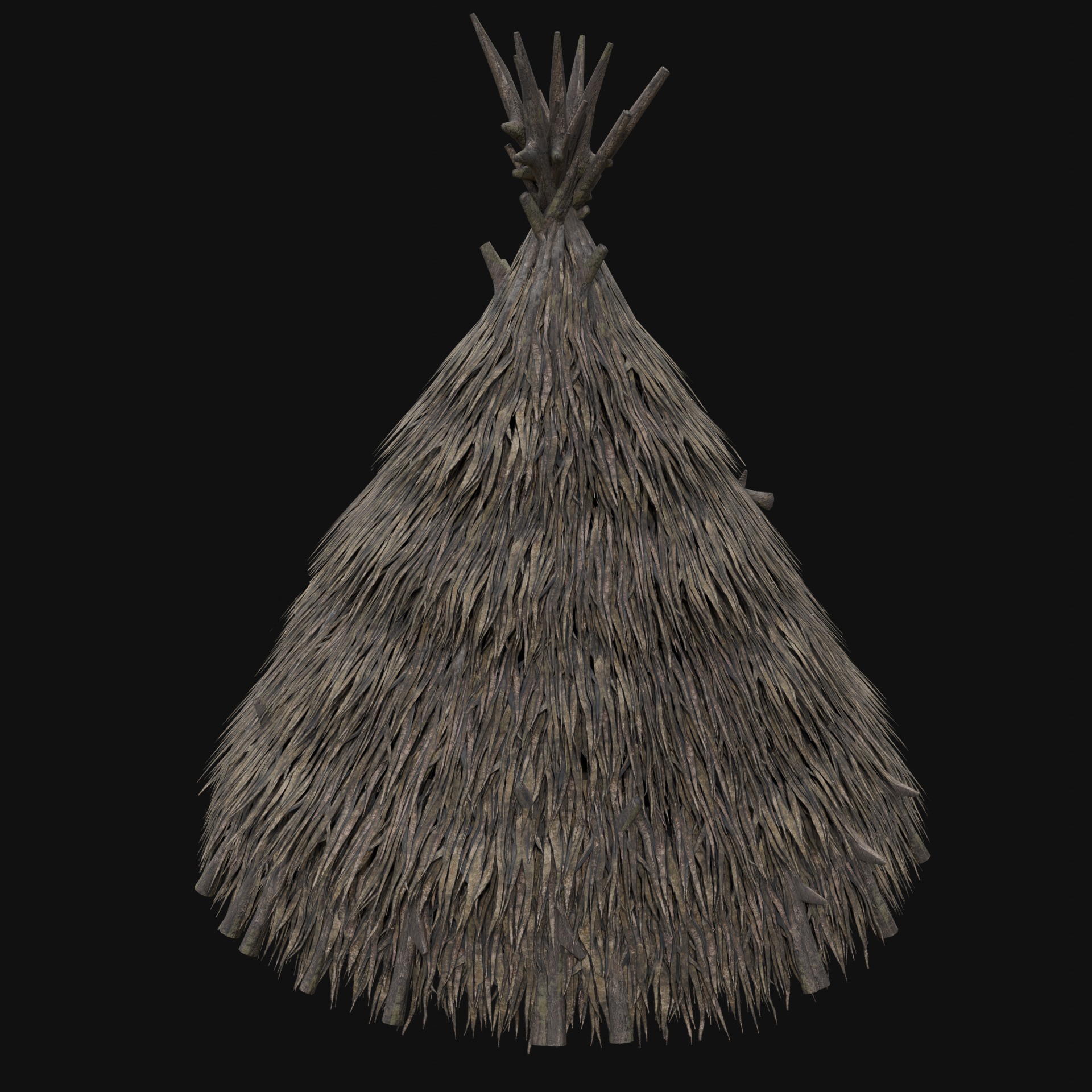 PRIMITIVE SHELTER HUTS COTTAGE HOUSE NATIVE PRIMAL COLLECTION Low-poly 3D model_22