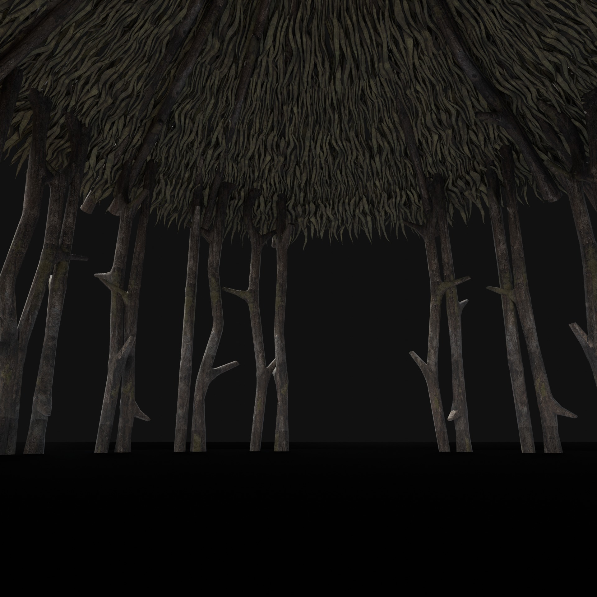 PRIMITIVE SHELTER HUTS COTTAGE HOUSE NATIVE PRIMAL COLLECTION Low-poly 3D model_18