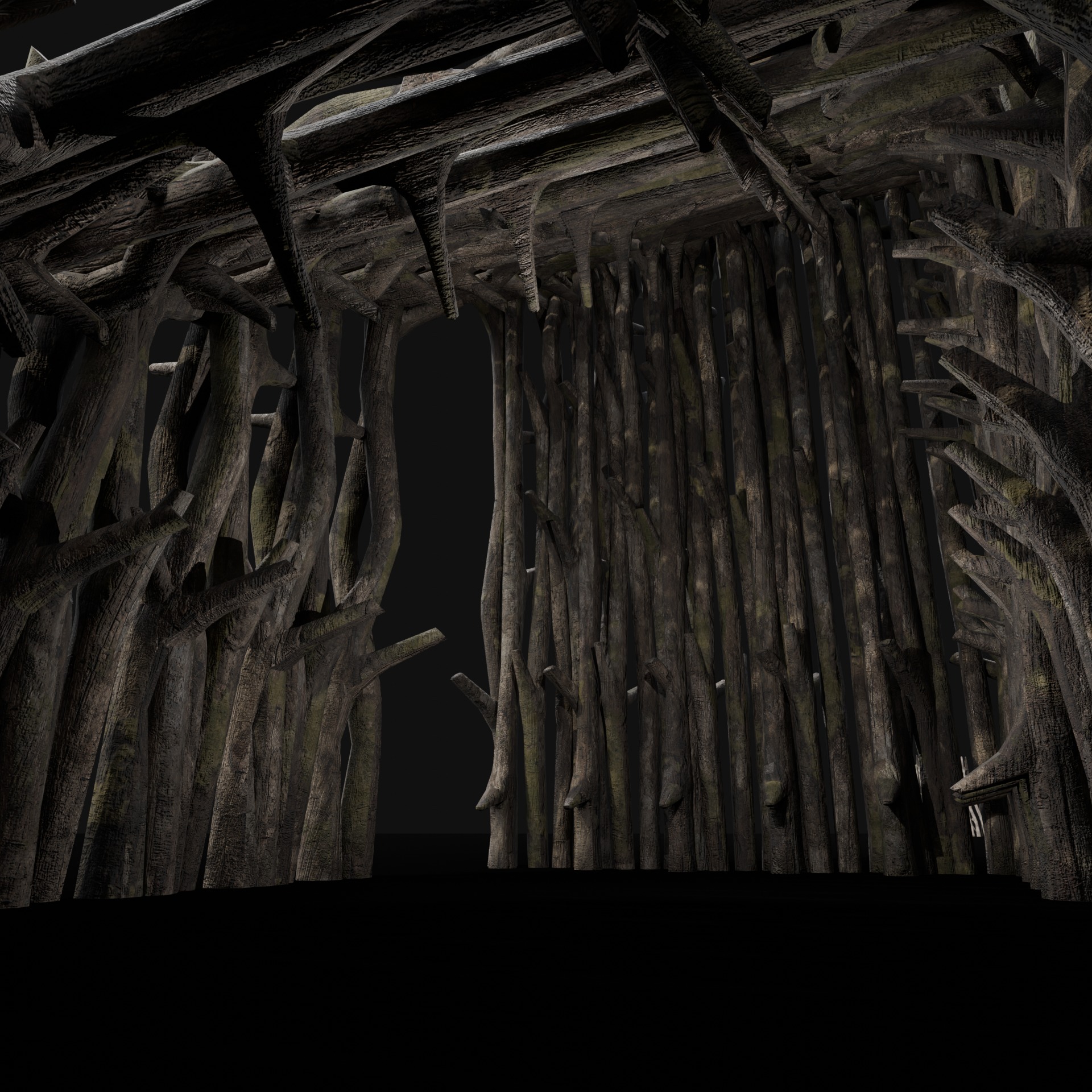 PRIMITIVE SHELTER HUTS COTTAGE HOUSE NATIVE PRIMAL COLLECTION Low-poly 3D model_19