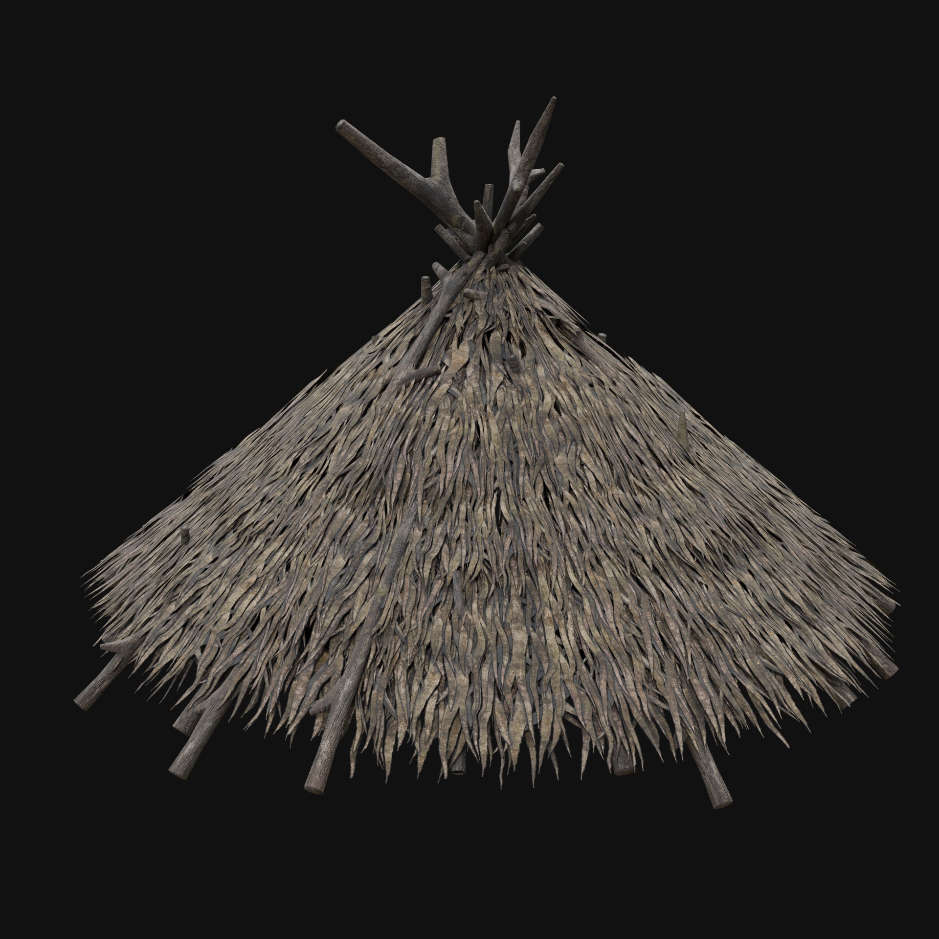 PRIMITIVE SHELTER HUTS COTTAGE HOUSE NATIVE PRIMAL COLLECTION Low-poly 3D model_25