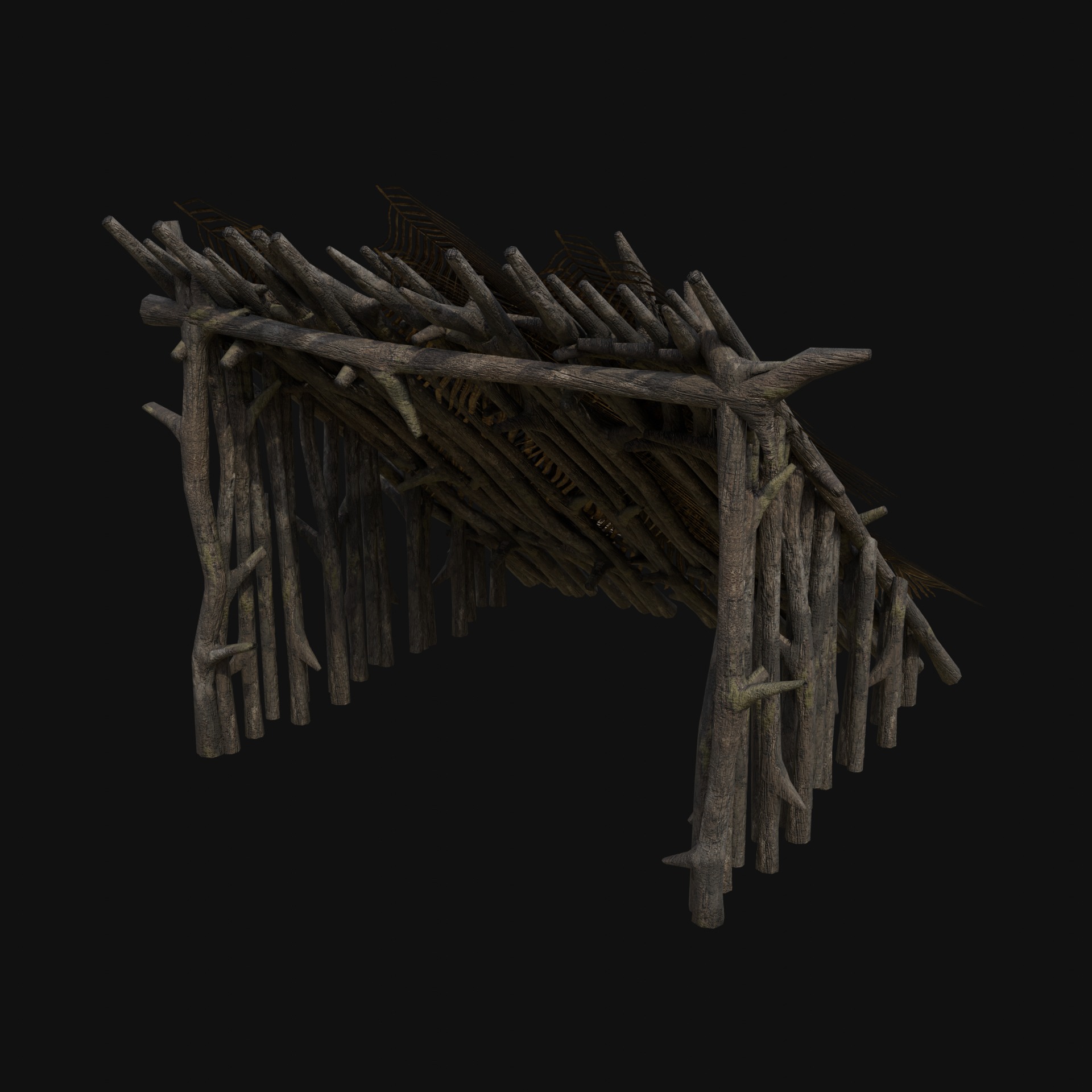 PRIMITIVE SHELTER HUTS COTTAGE HOUSE NATIVE PRIMAL COLLECTION Low-poly 3D model_5