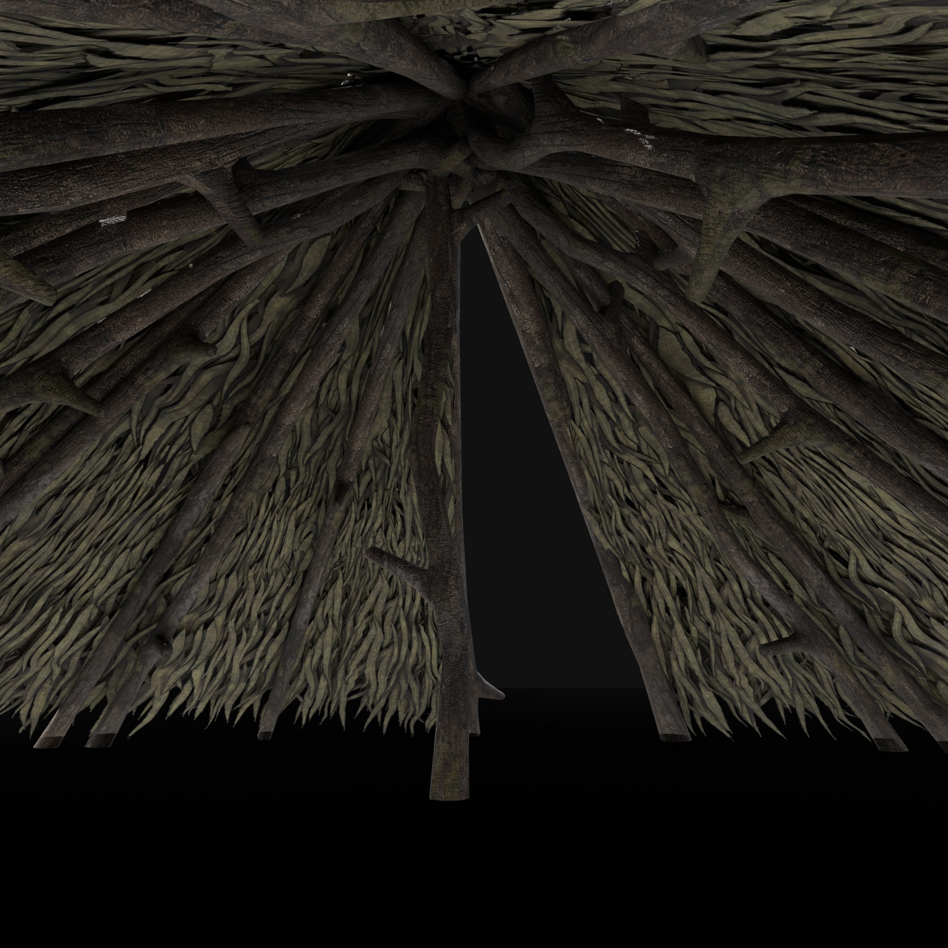 PRIMITIVE SHELTER HUTS COTTAGE HOUSE NATIVE PRIMAL COLLECTION Low-poly 3D model_16