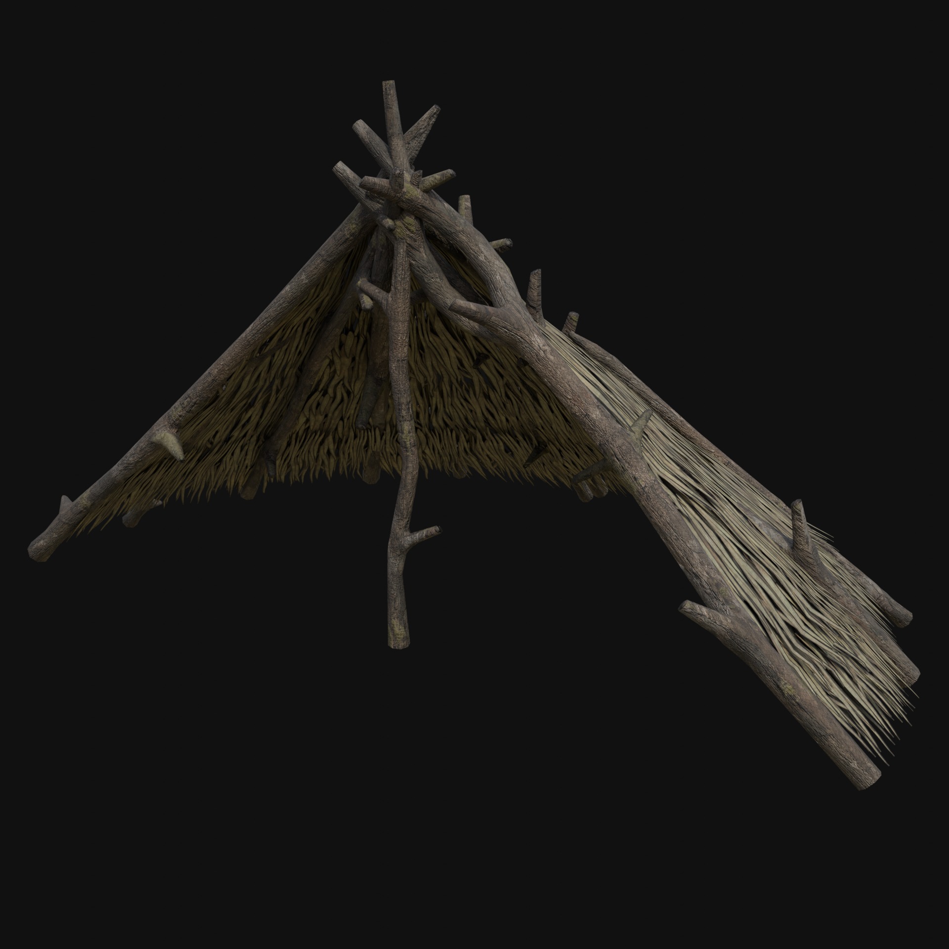 PRIMITIVE SHELTER HUTS COTTAGE HOUSE NATIVE PRIMAL COLLECTION Low-poly 3D model_1