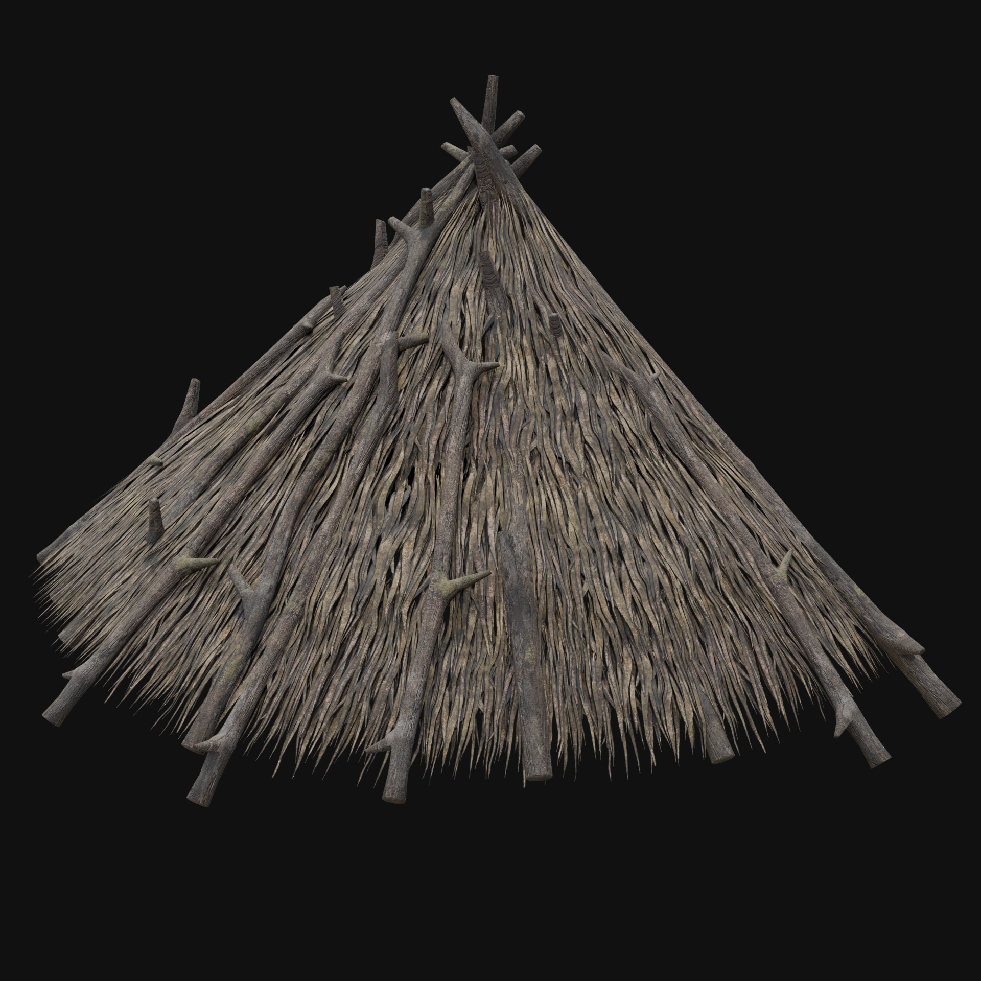PRIMITIVE SHELTER HUTS COTTAGE HOUSE NATIVE PRIMAL COLLECTION Low-poly 3D model_20