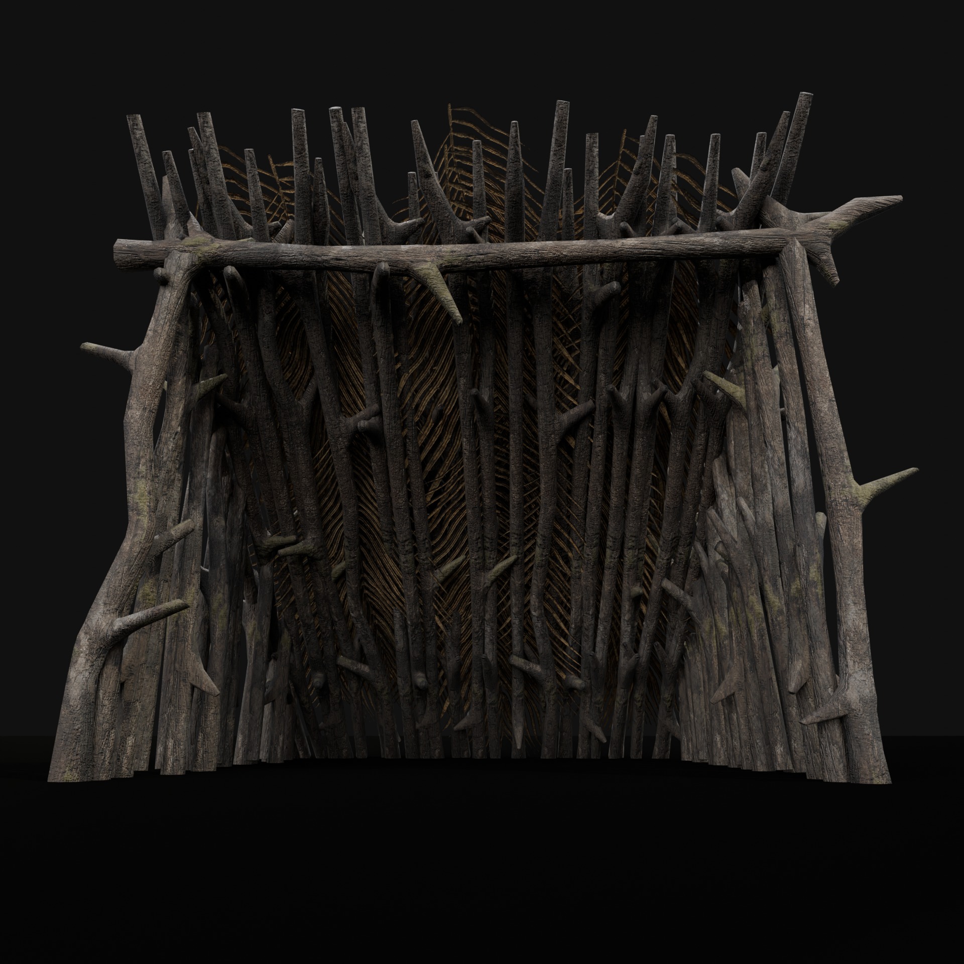 PRIMITIVE SHELTER HUTS COTTAGE HOUSE NATIVE PRIMAL COLLECTION Low-poly 3D model_14