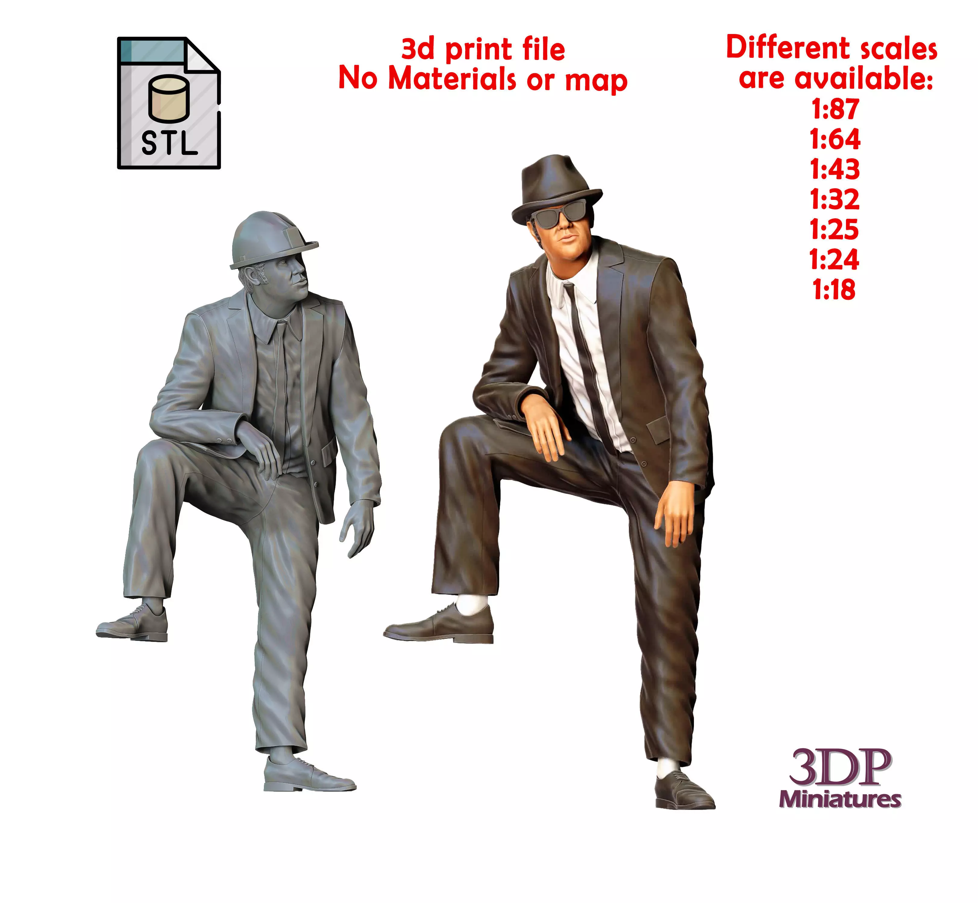 N2 The Blues Brothers Elwood Blues  30 percent Discount 3D print model_0
