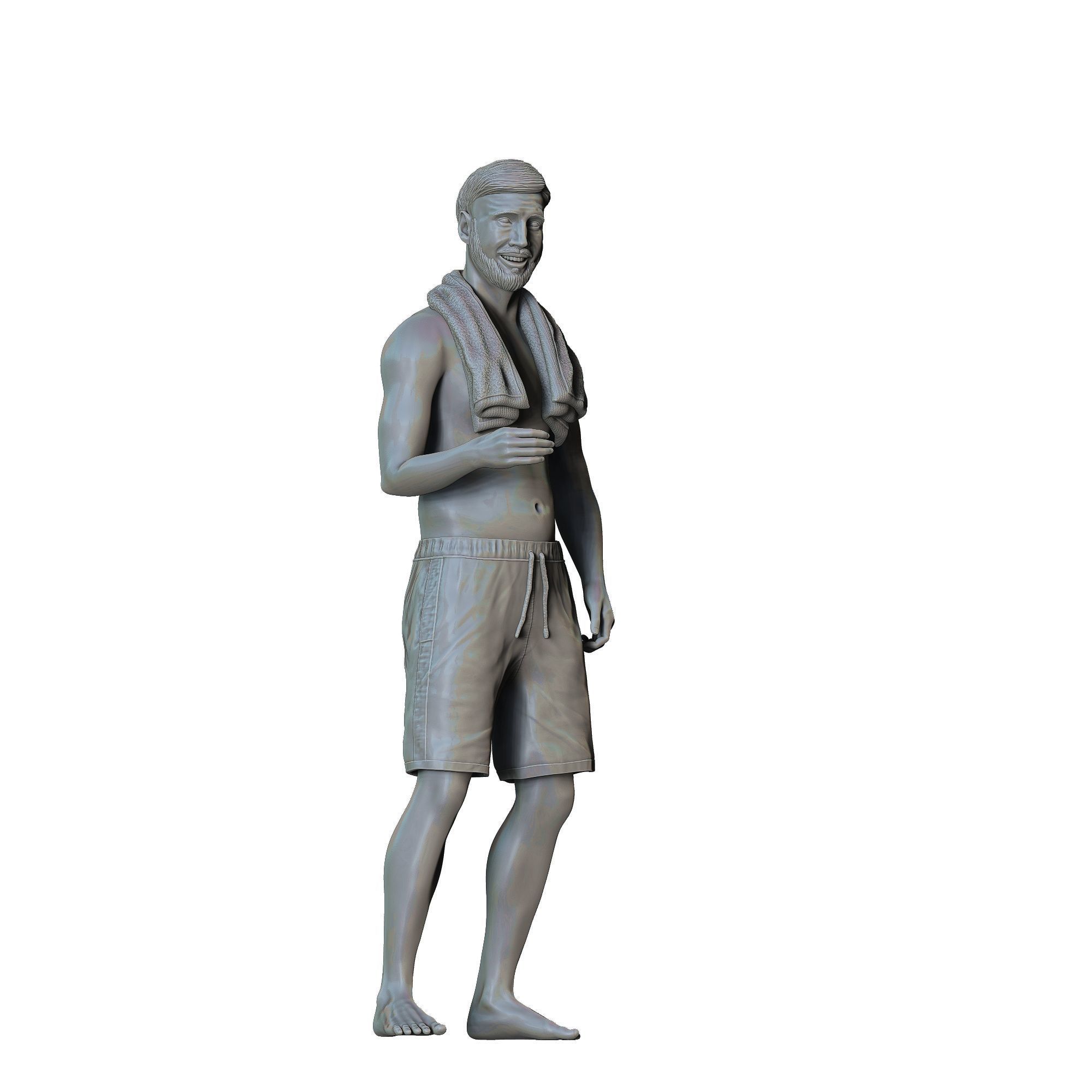 N1 Pool Party man drinking beer 3D print model_28