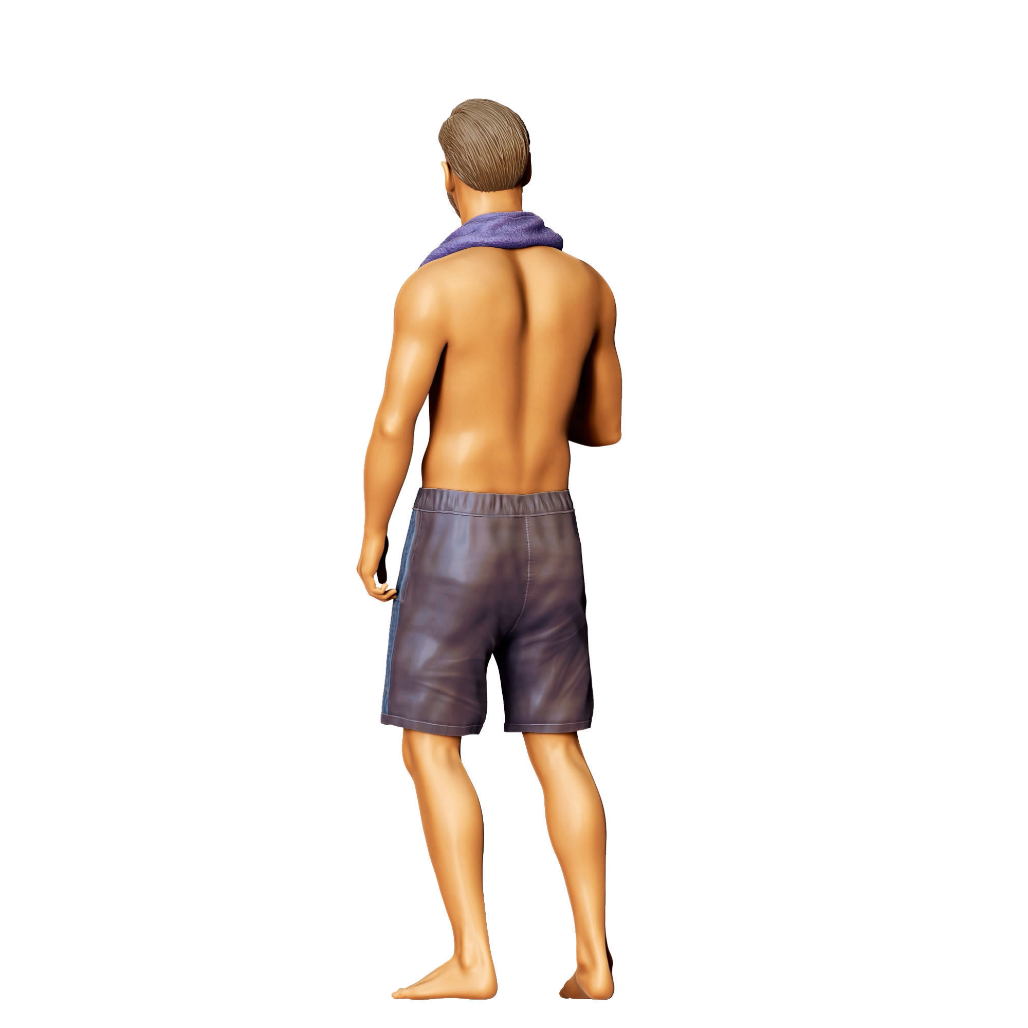 N1 Pool Party man drinking beer 3D print model_14