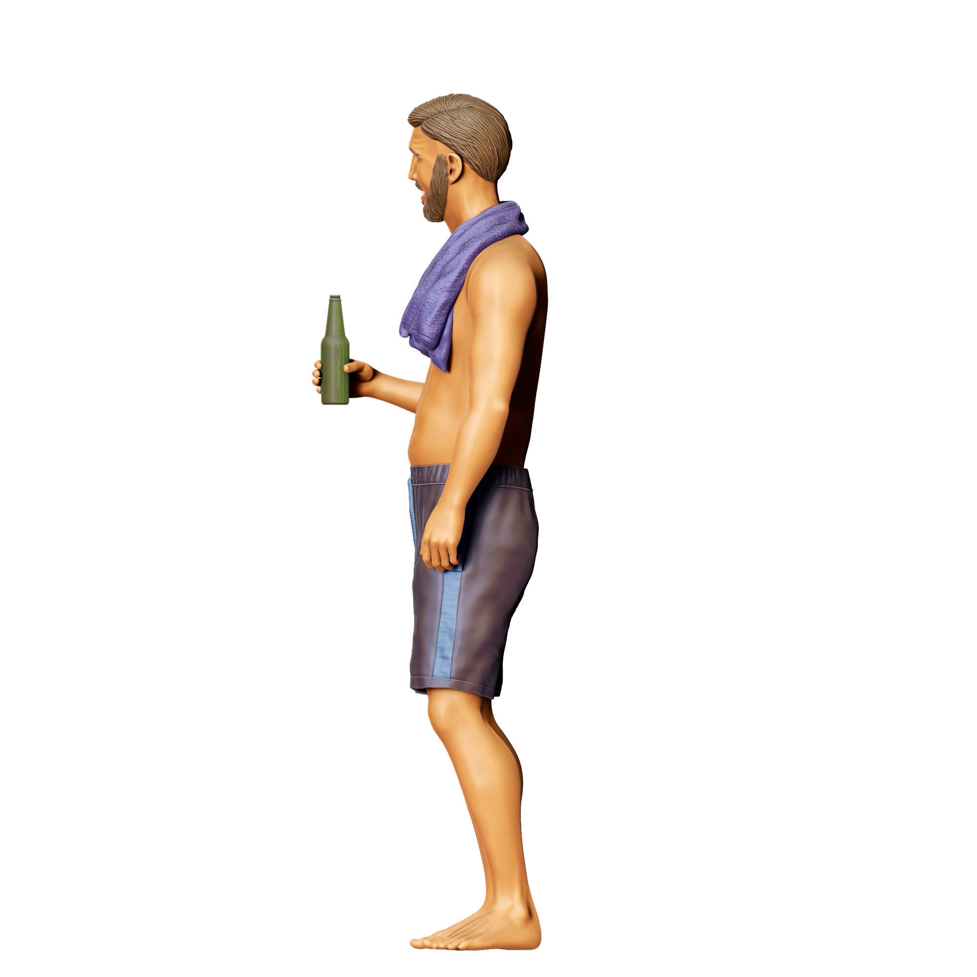 N1 Pool Party man drinking beer 3D print model_18