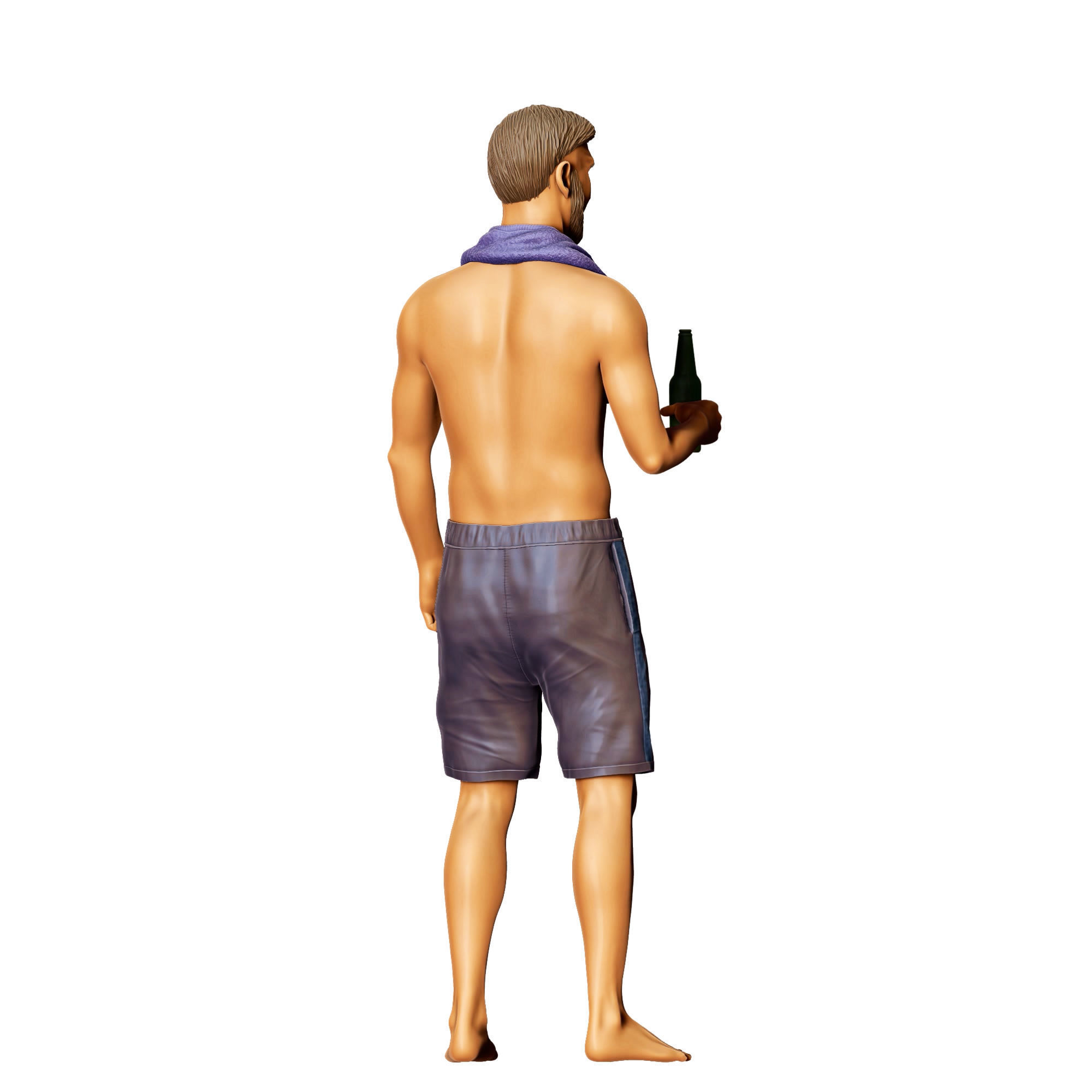 N1 Pool Party man drinking beer 3D print model_10