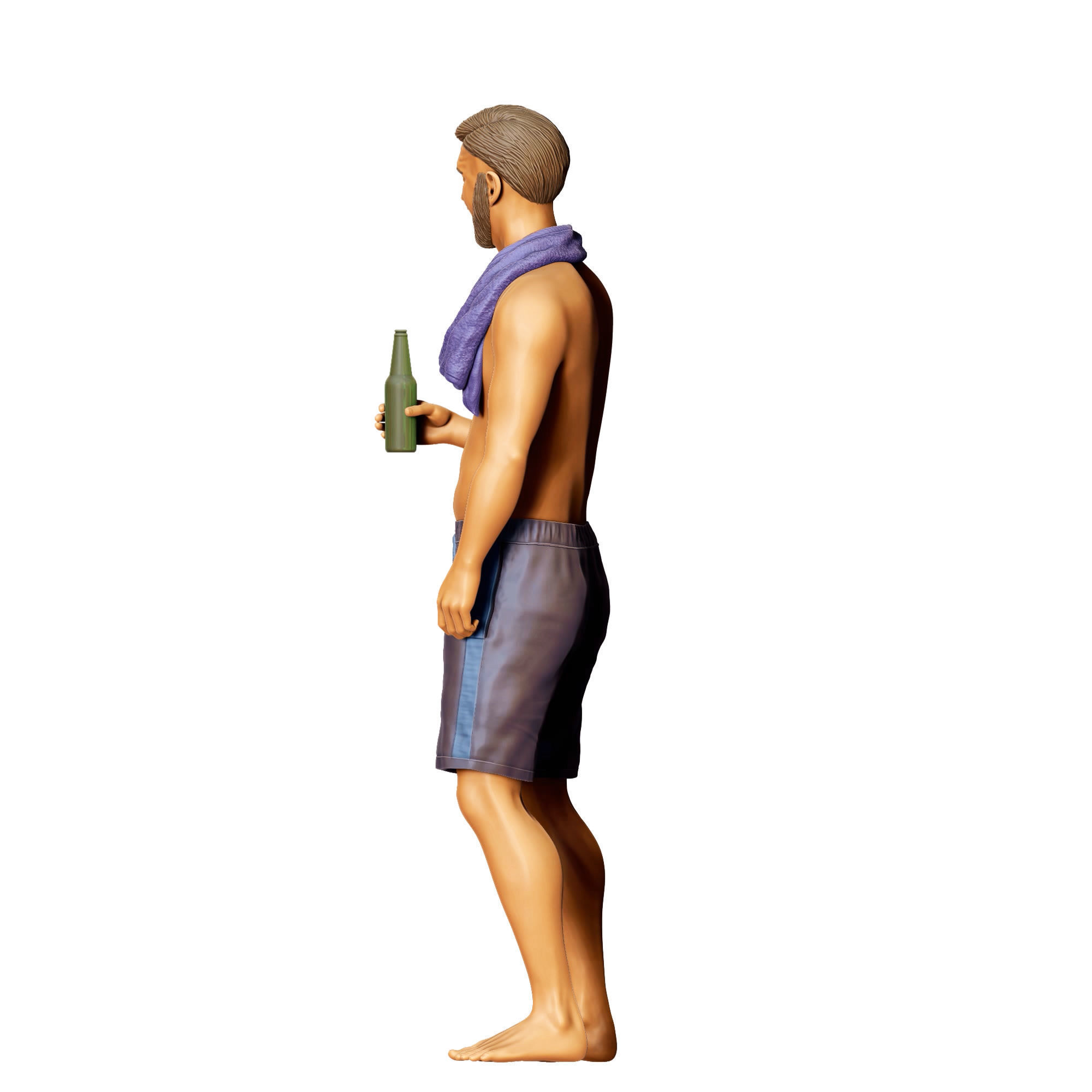 N1 Pool Party man drinking beer 3D print model_17