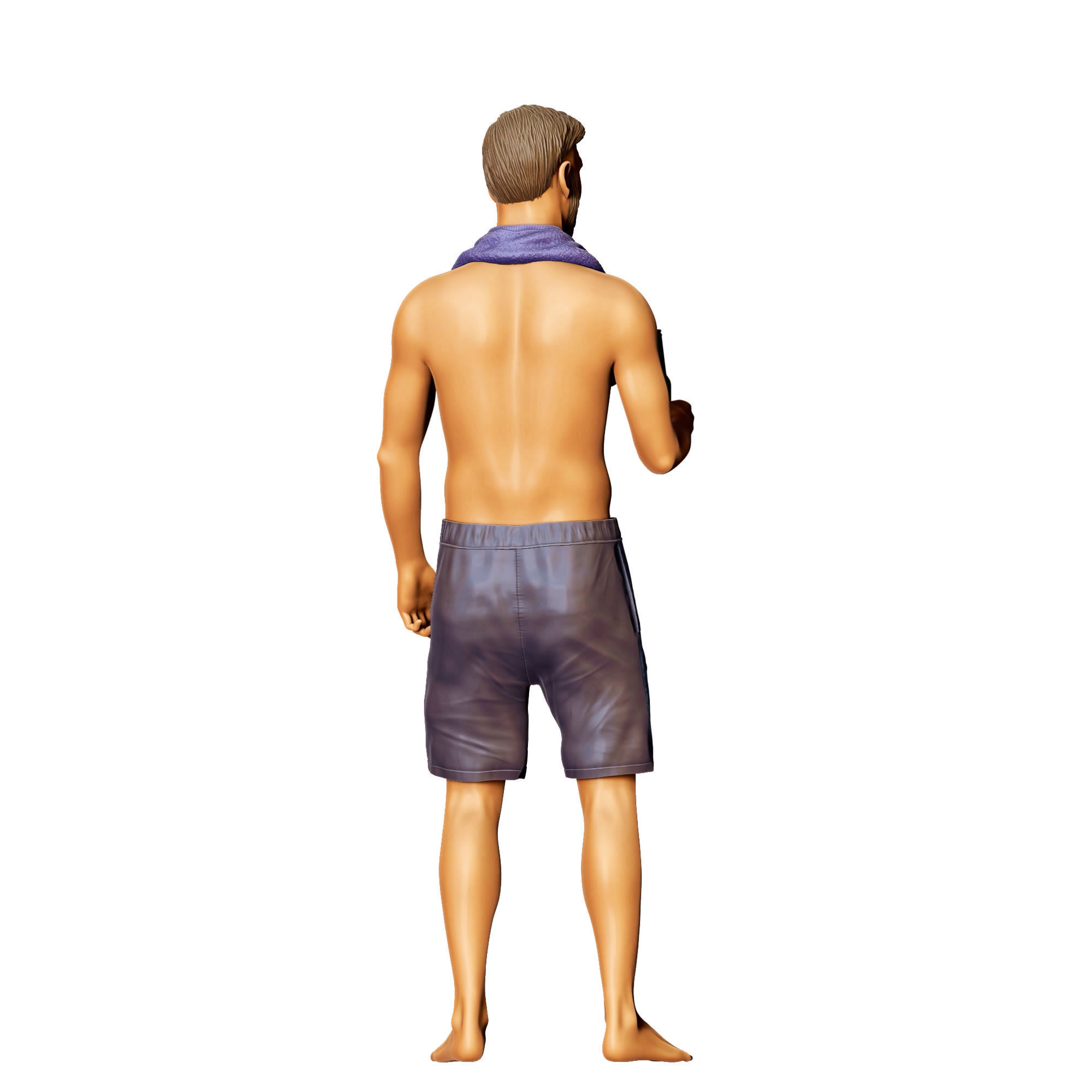 N1 Pool Party man drinking beer 3D print model_11