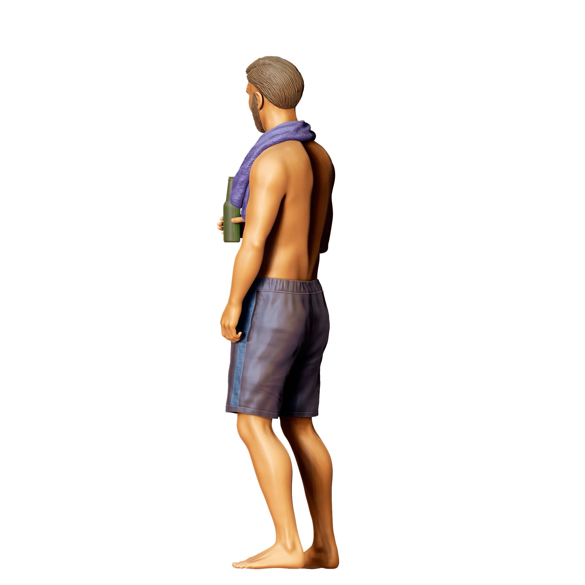 N1 Pool Party man drinking beer 3D print model_16
