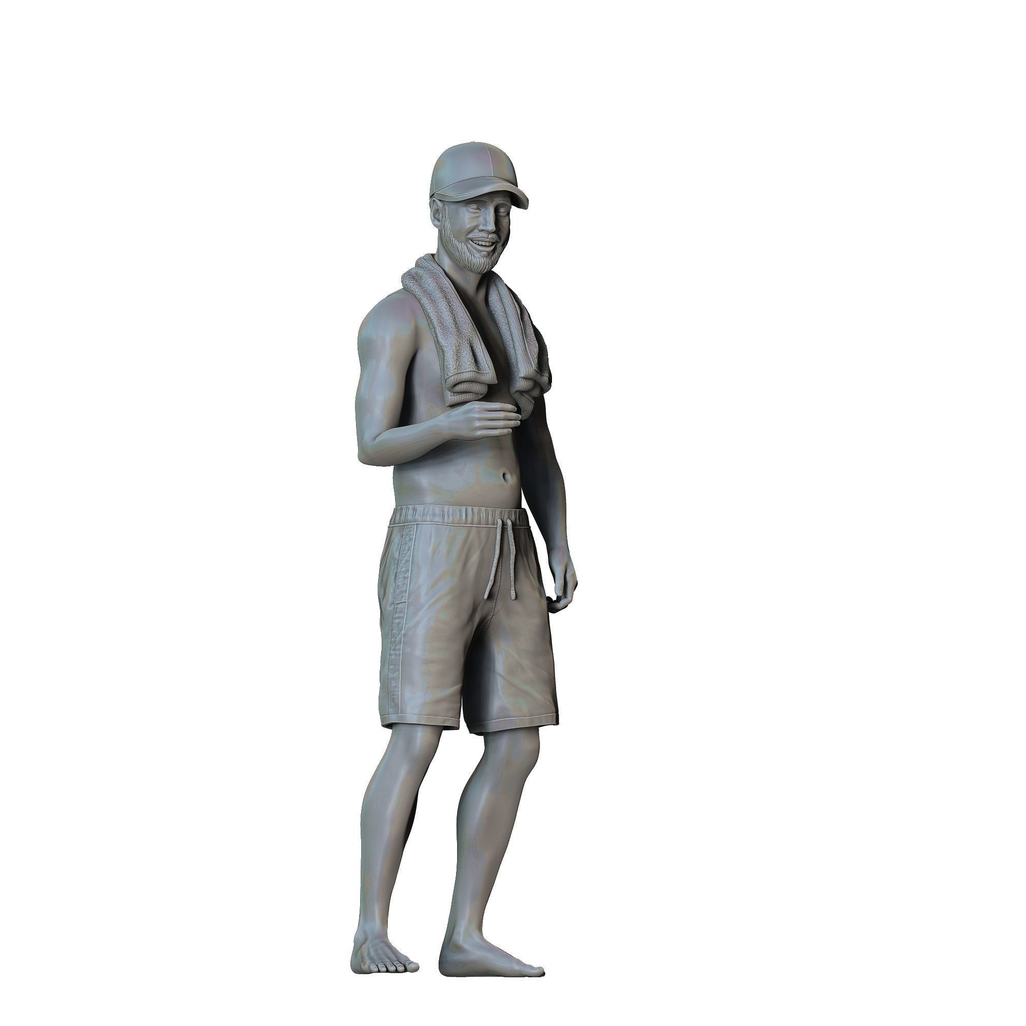 N1 Pool Party man drinking beer 3D print model_29