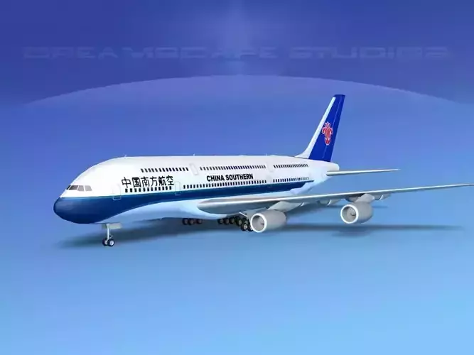 Airbus A380-800 China Southern  3D model Airbus A380-800 China Southern  3D model