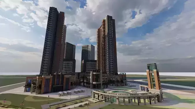 modern city- urban 3D model