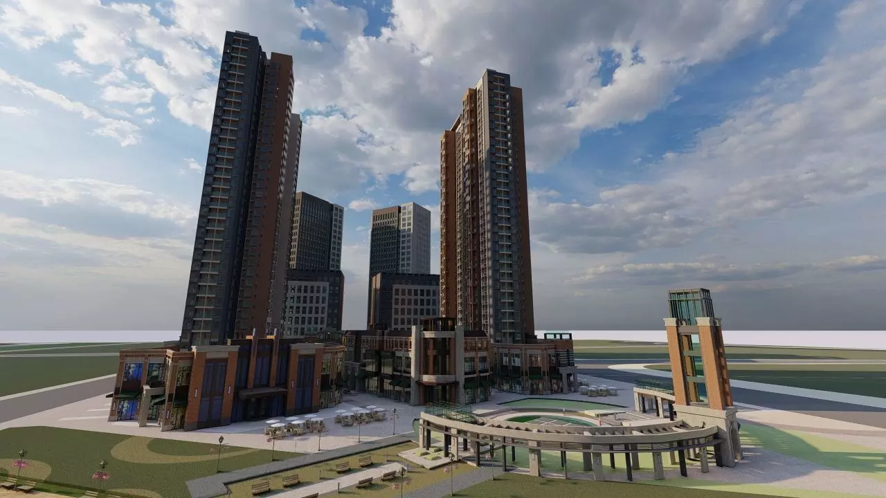 modern city- urban 3D model