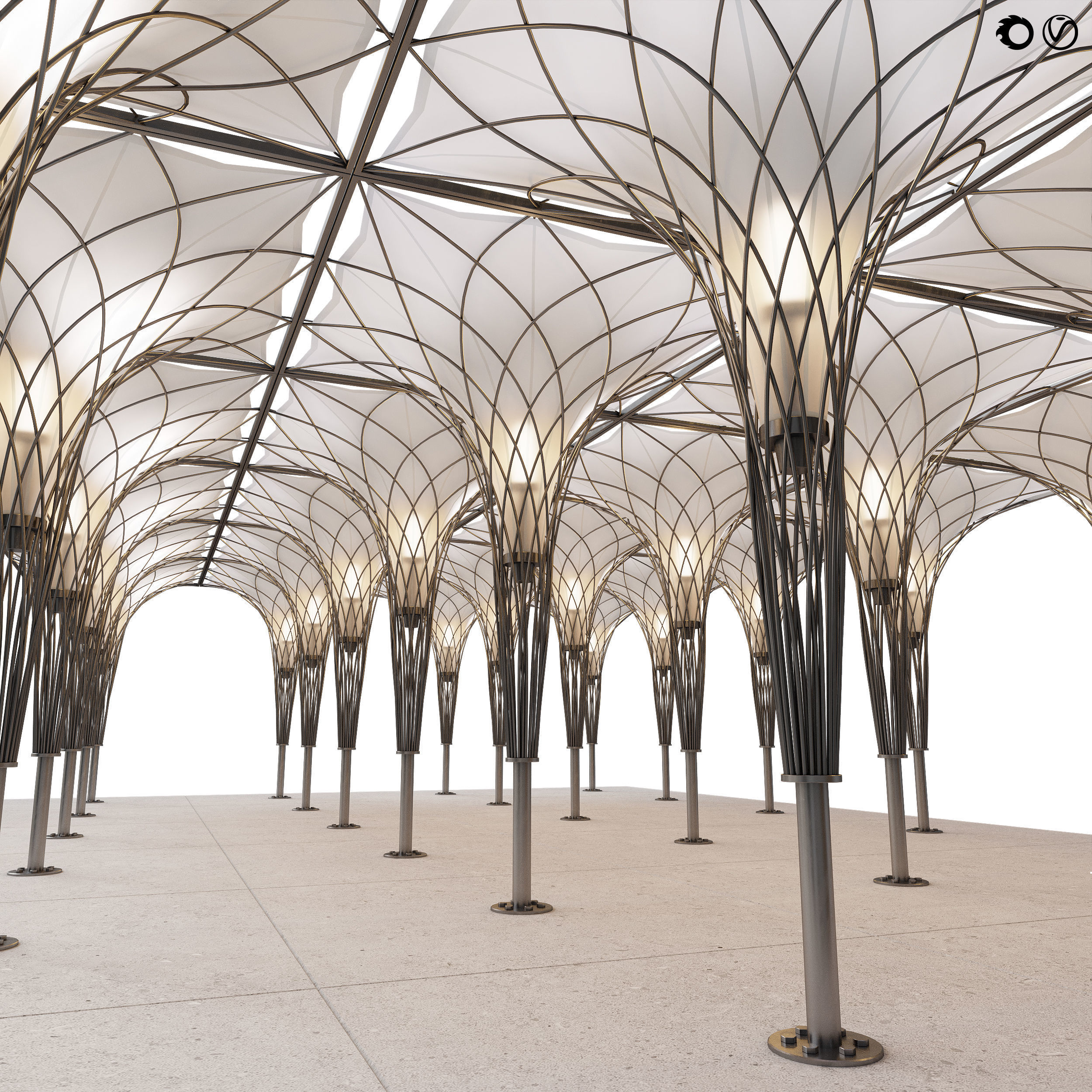 Aerarium 6 pergola with backlight 3D model_3