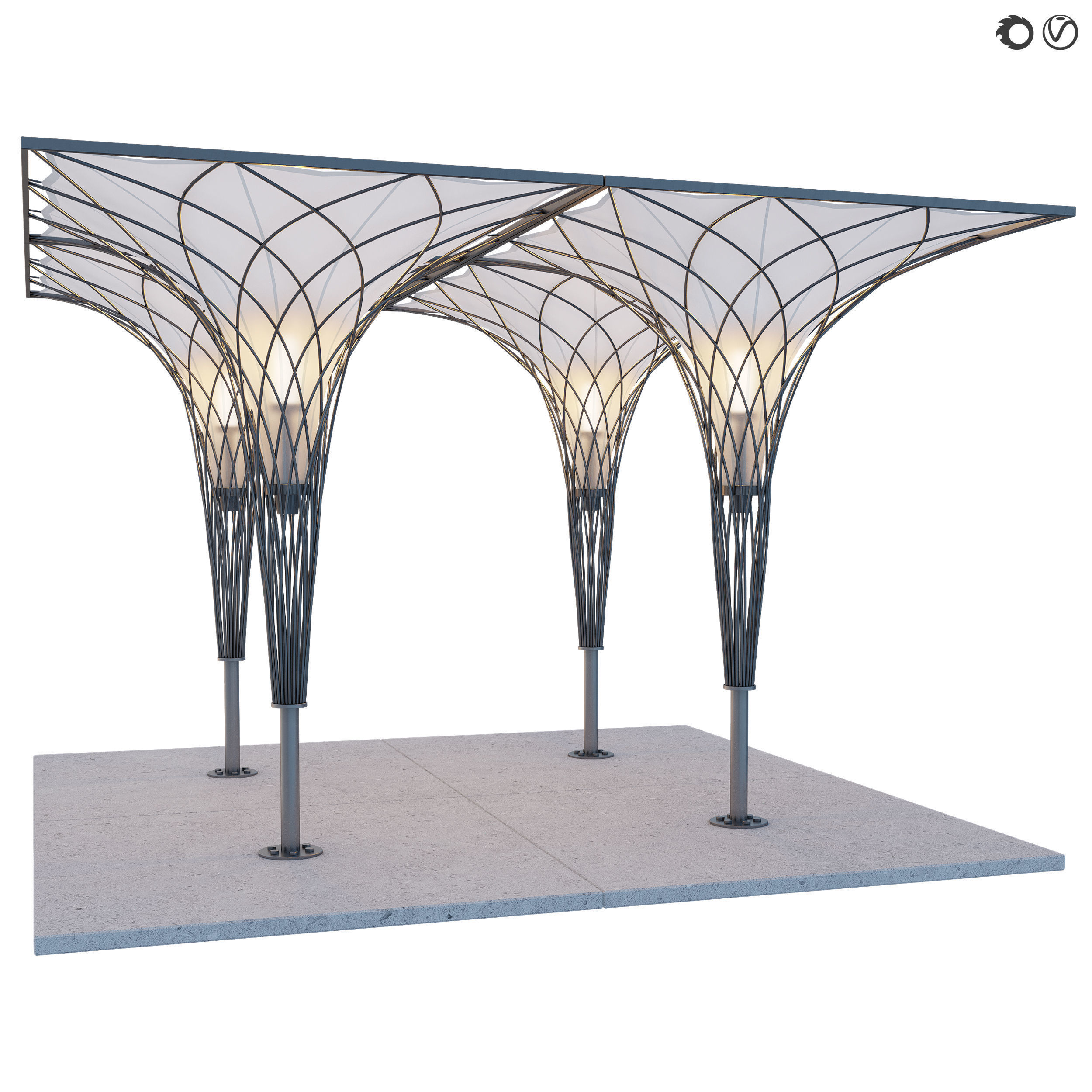 Aerarium 6 pergola with backlight 3D model_2